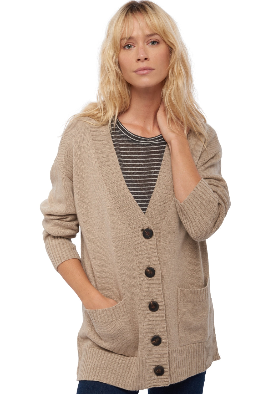 Vadena women's cashmere - natural stone - Mahogany