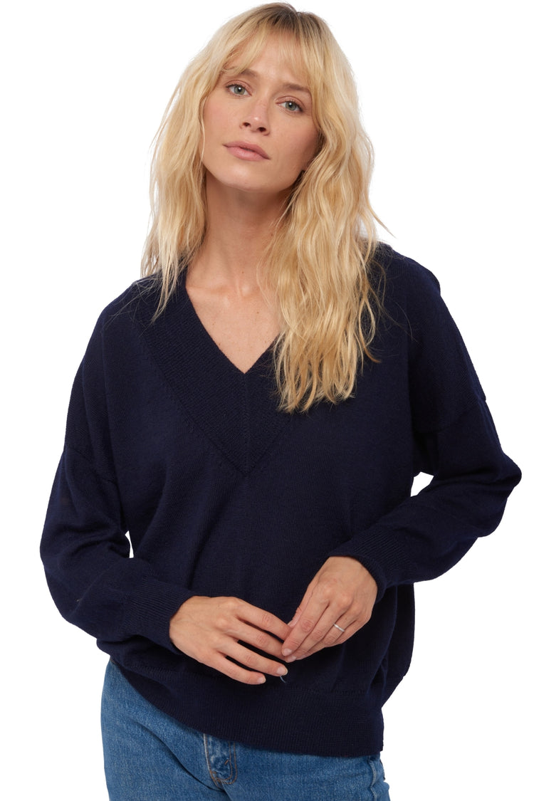Versailles women's baby alpaca - navy blue - Mahogany