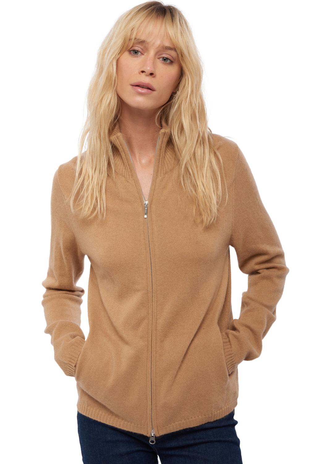 Virginia women's cashmere jumper - camel - Mahogany