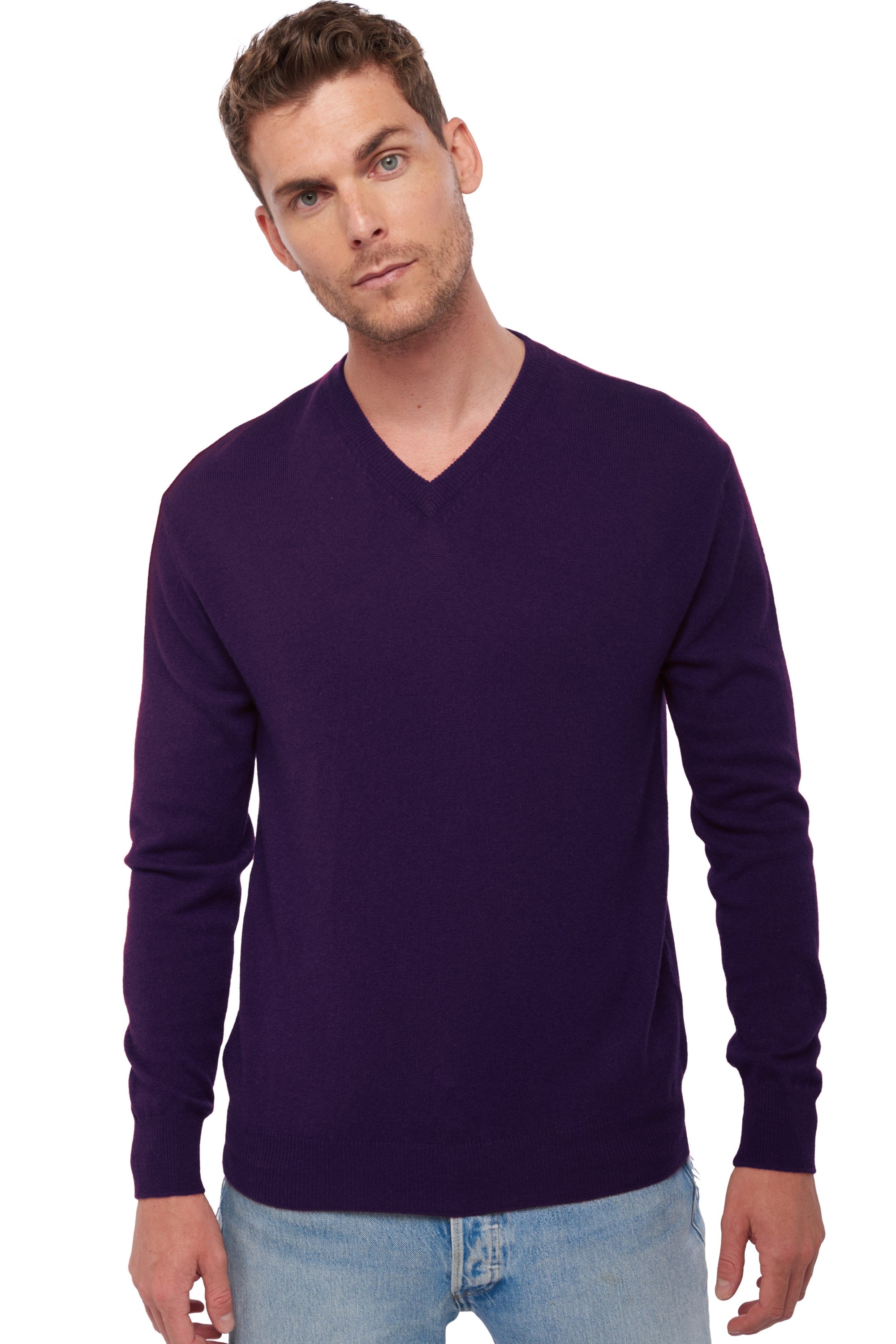 Hippolyte men's cashmere - deep purple - Mahogany