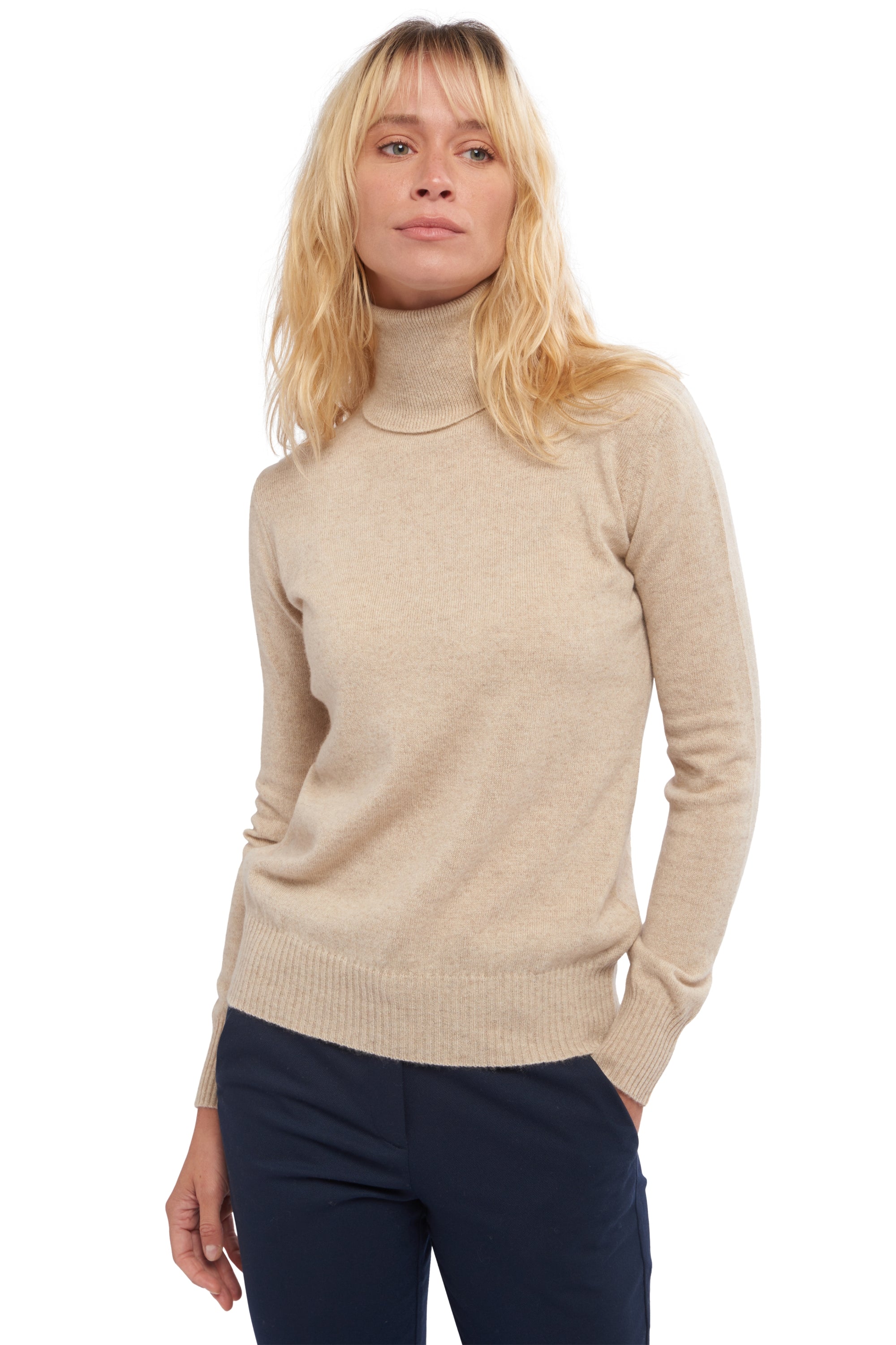 Lili women's cashmere jumper - natural winter dawn - Mahogany