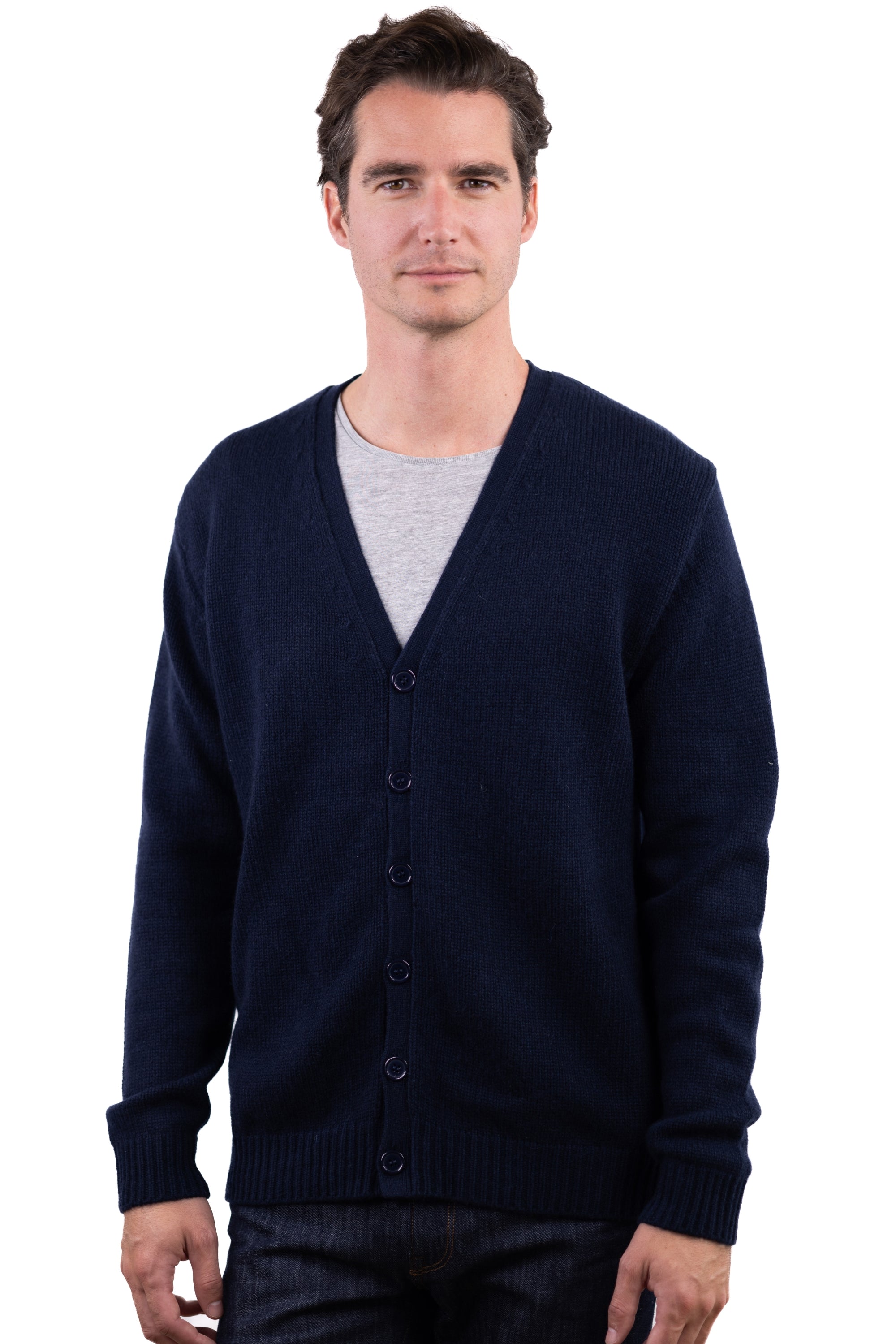 Aden cashmere jumper for men - dark navy - Mahogany