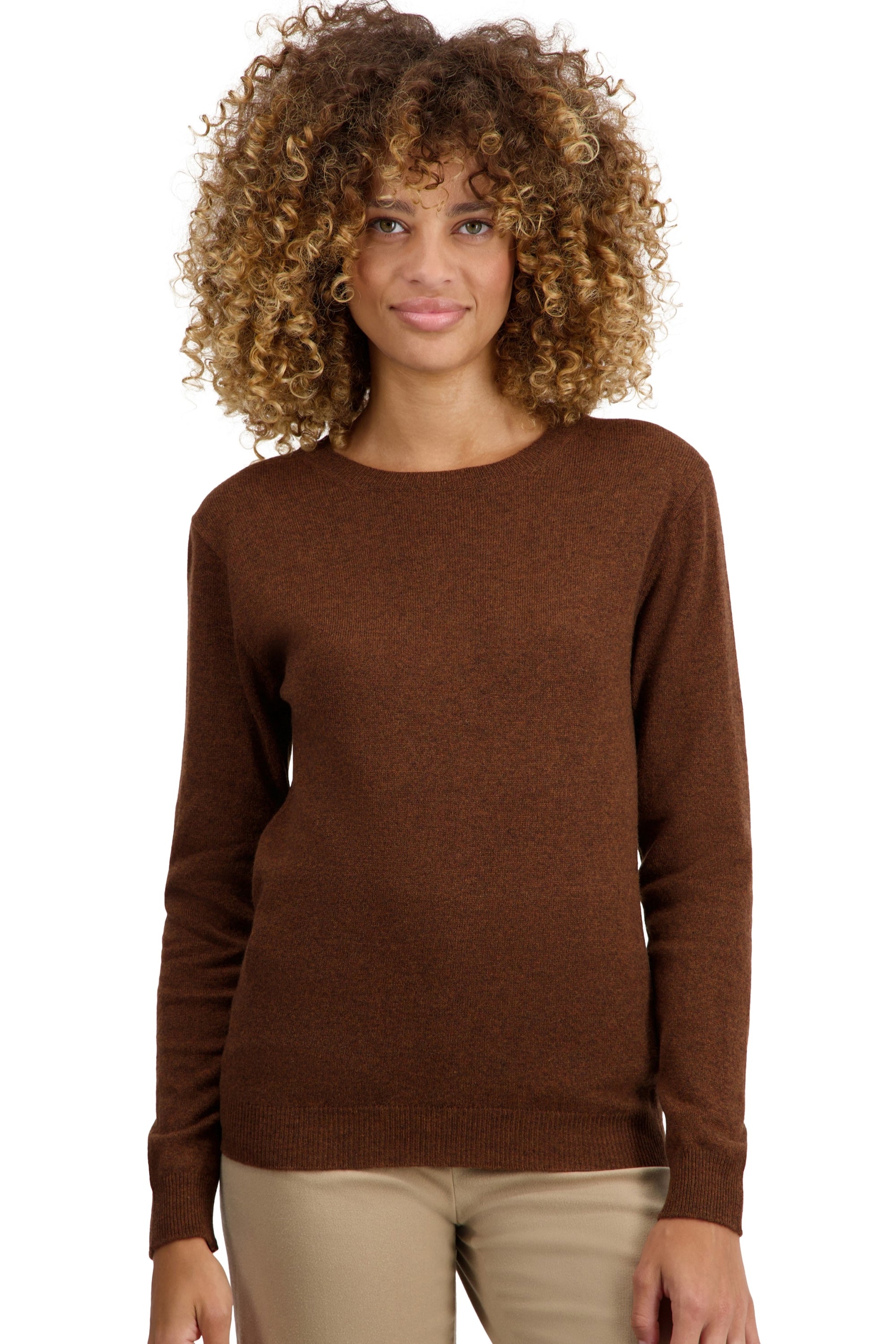 Thalia women's cashmere jumper - mace - Mahogany
