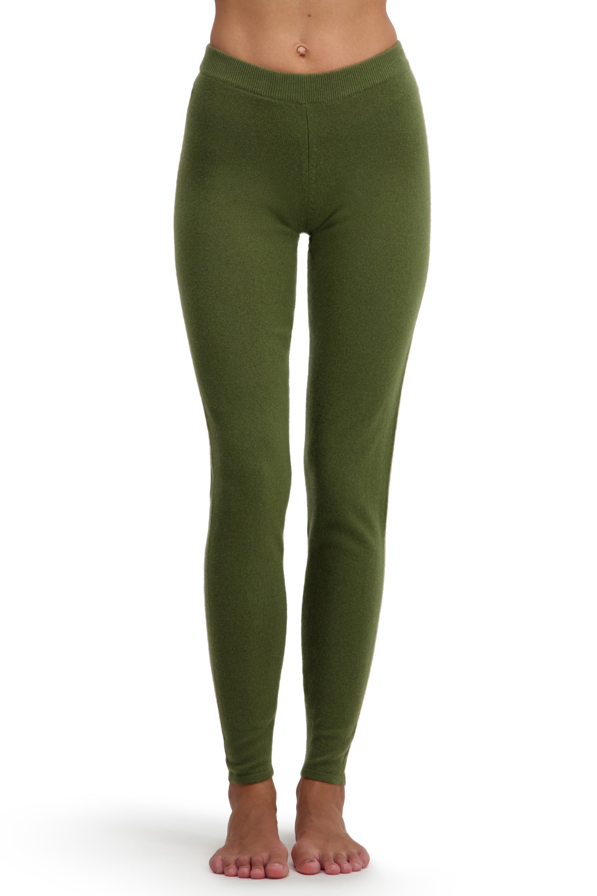 Tadasana in women's cashmere - olive - Mahogany