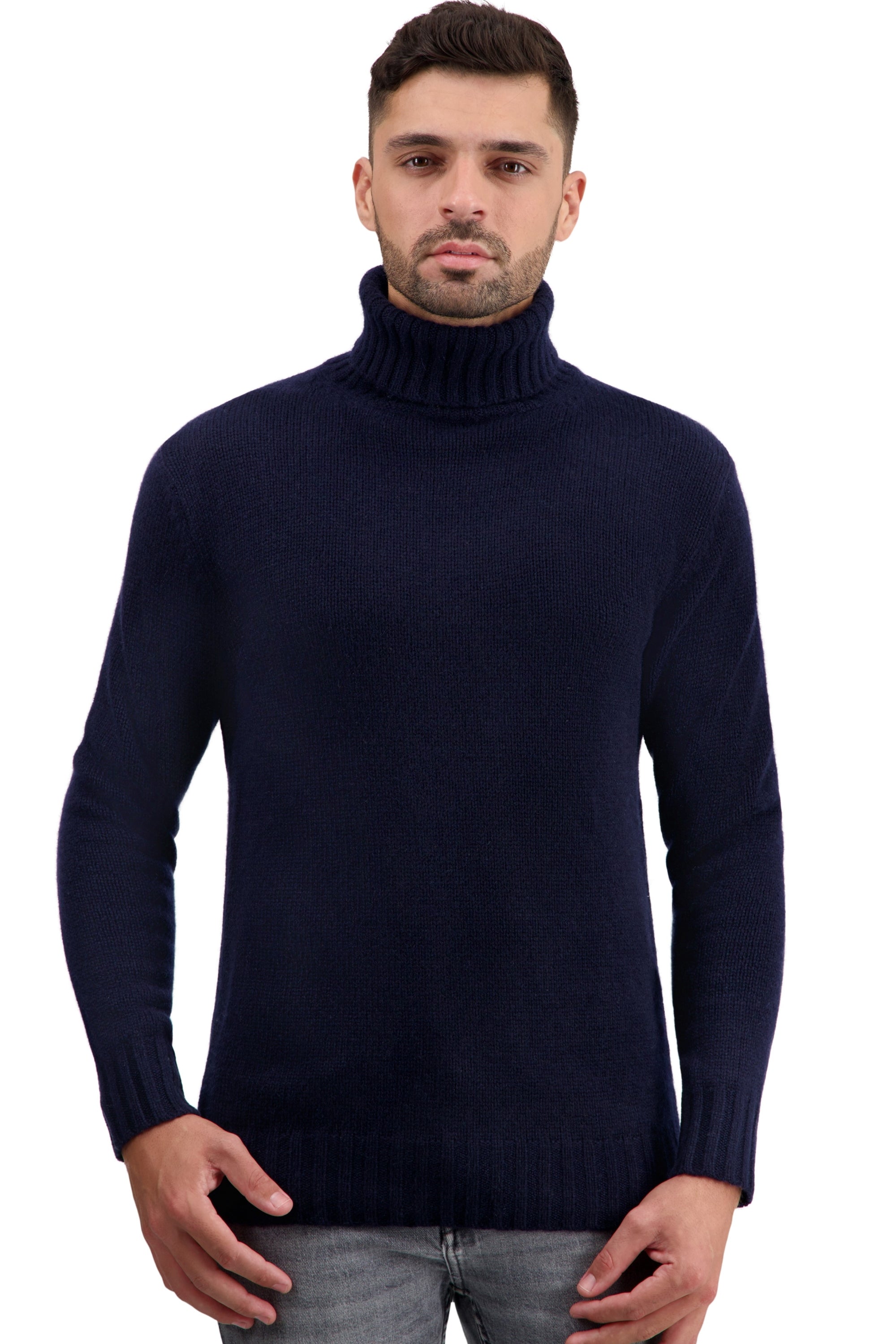 Tobago men's cashmere jumper - dark navy - Mahogany