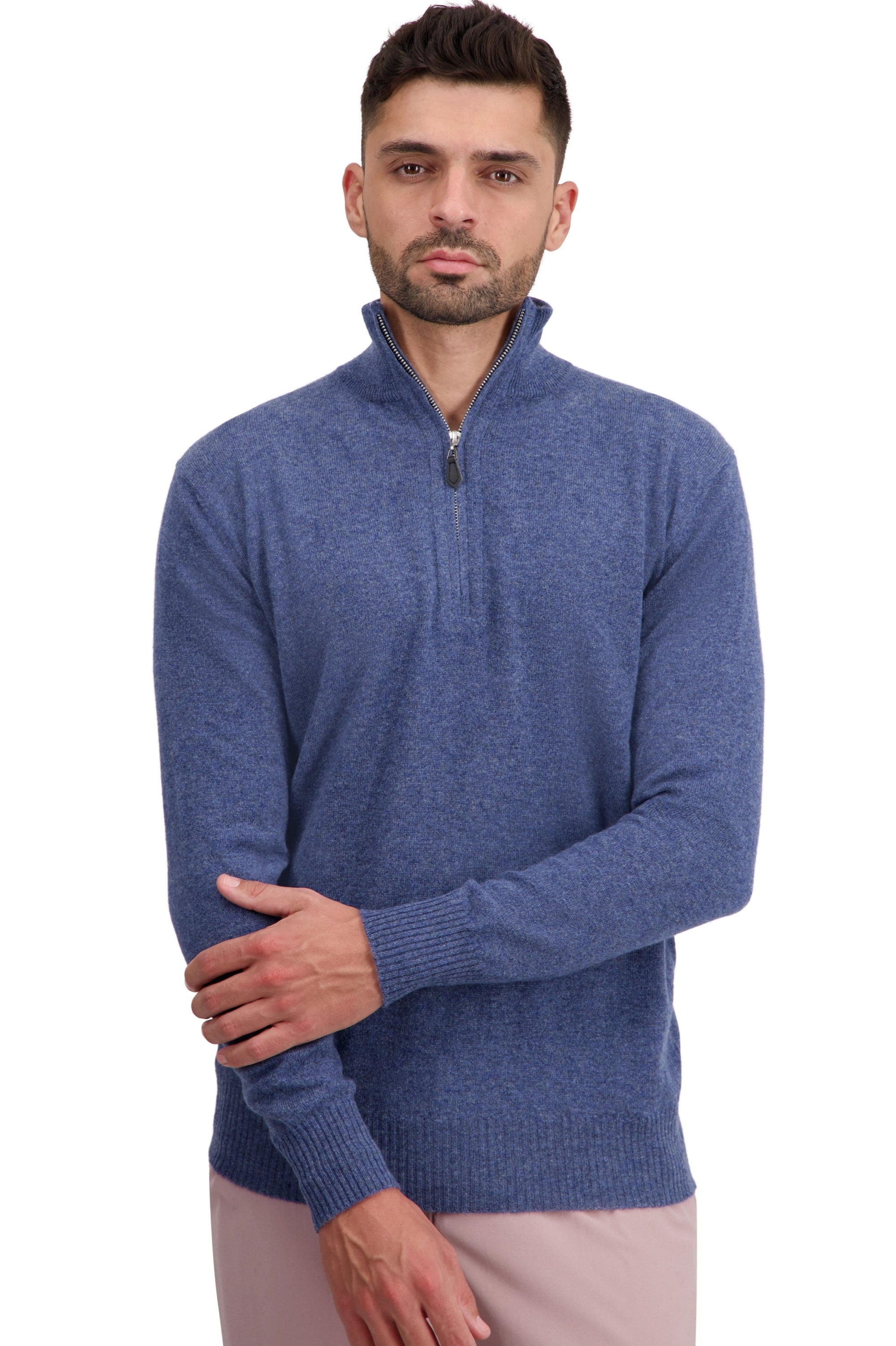 Toulon cashmere jumper for men - nordic blue - Mahogany