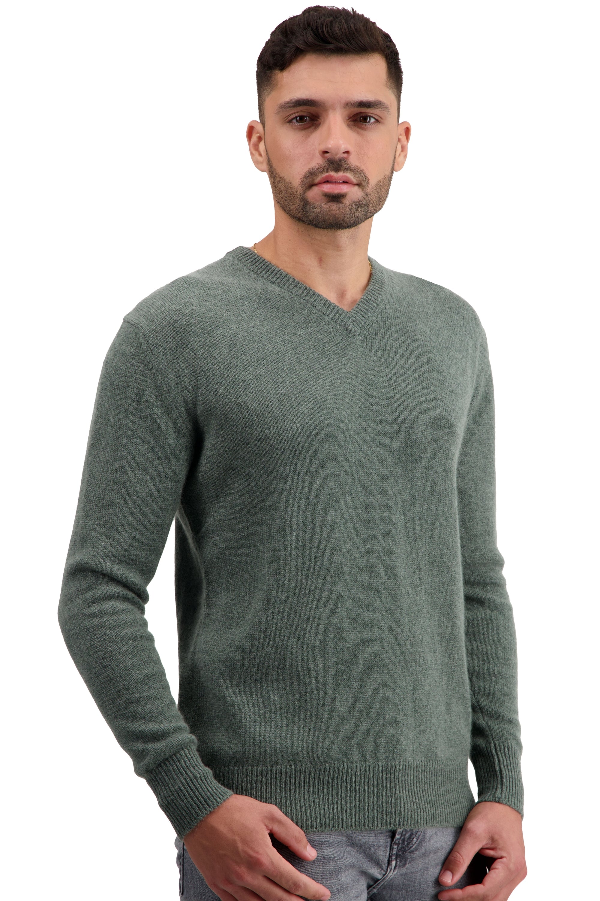 Tour cashmere jumper for men - military green - Mahogany