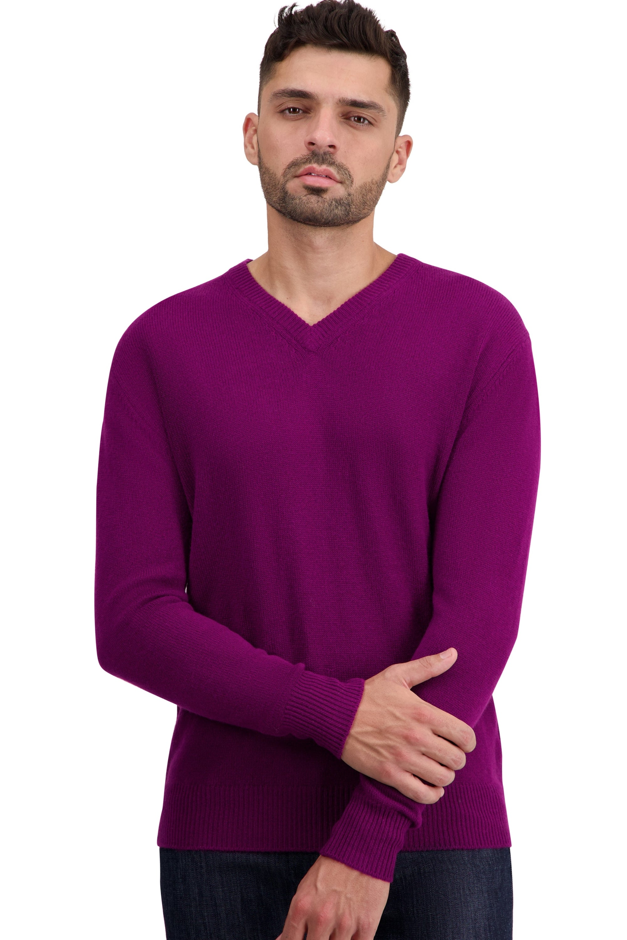 Cashmere turtleneck for men - rich claret - Mahogany