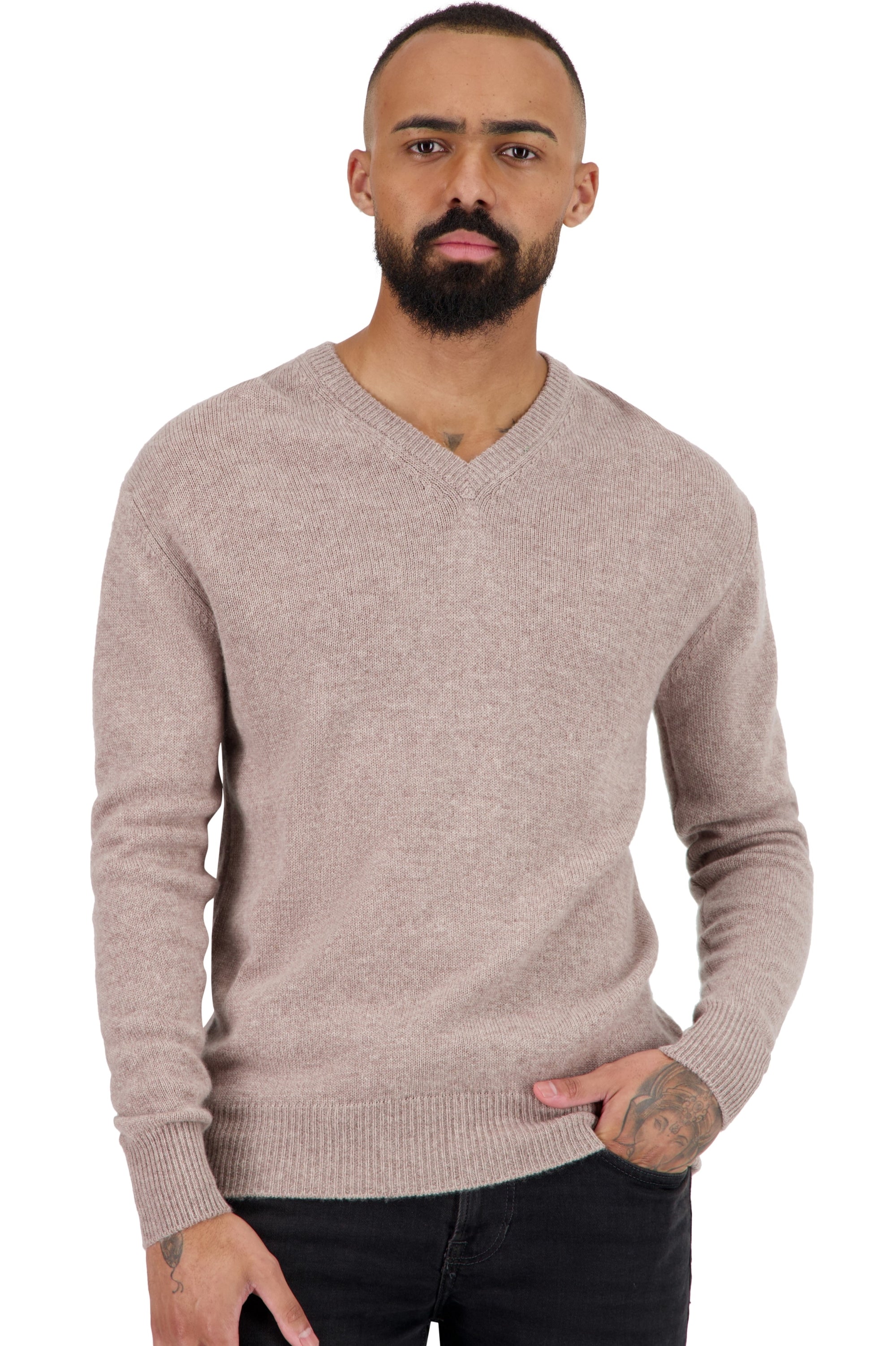 Cashmere turtleneck for men - toast - Mahogany
