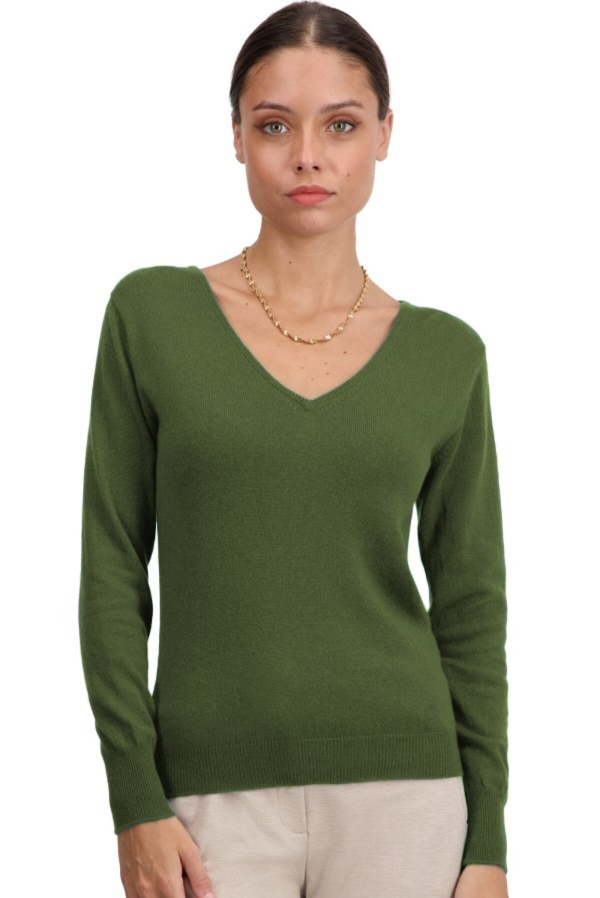Trieste women's cashmere jumper - olive - Mahogany