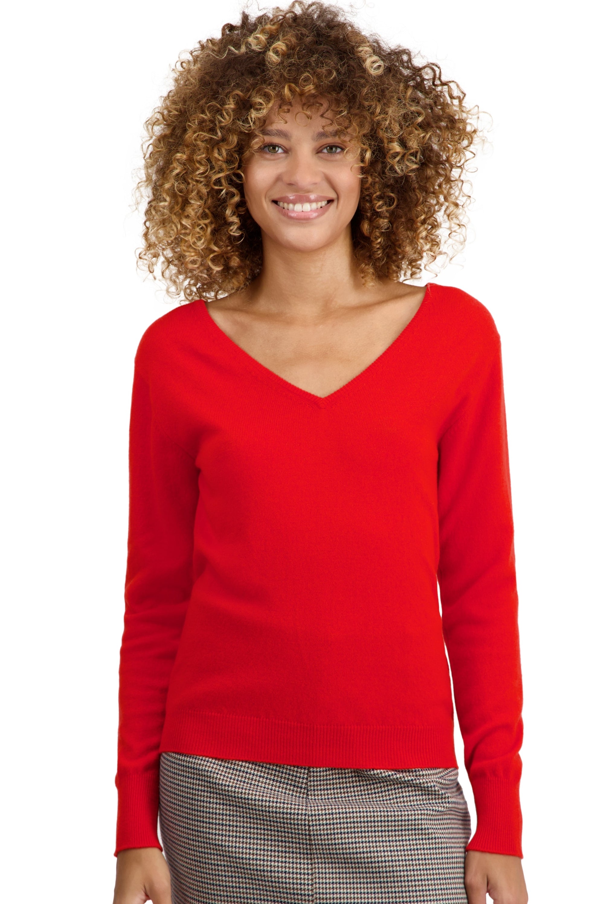 Trieste women's cashmere jumper - tomato - Mahogany