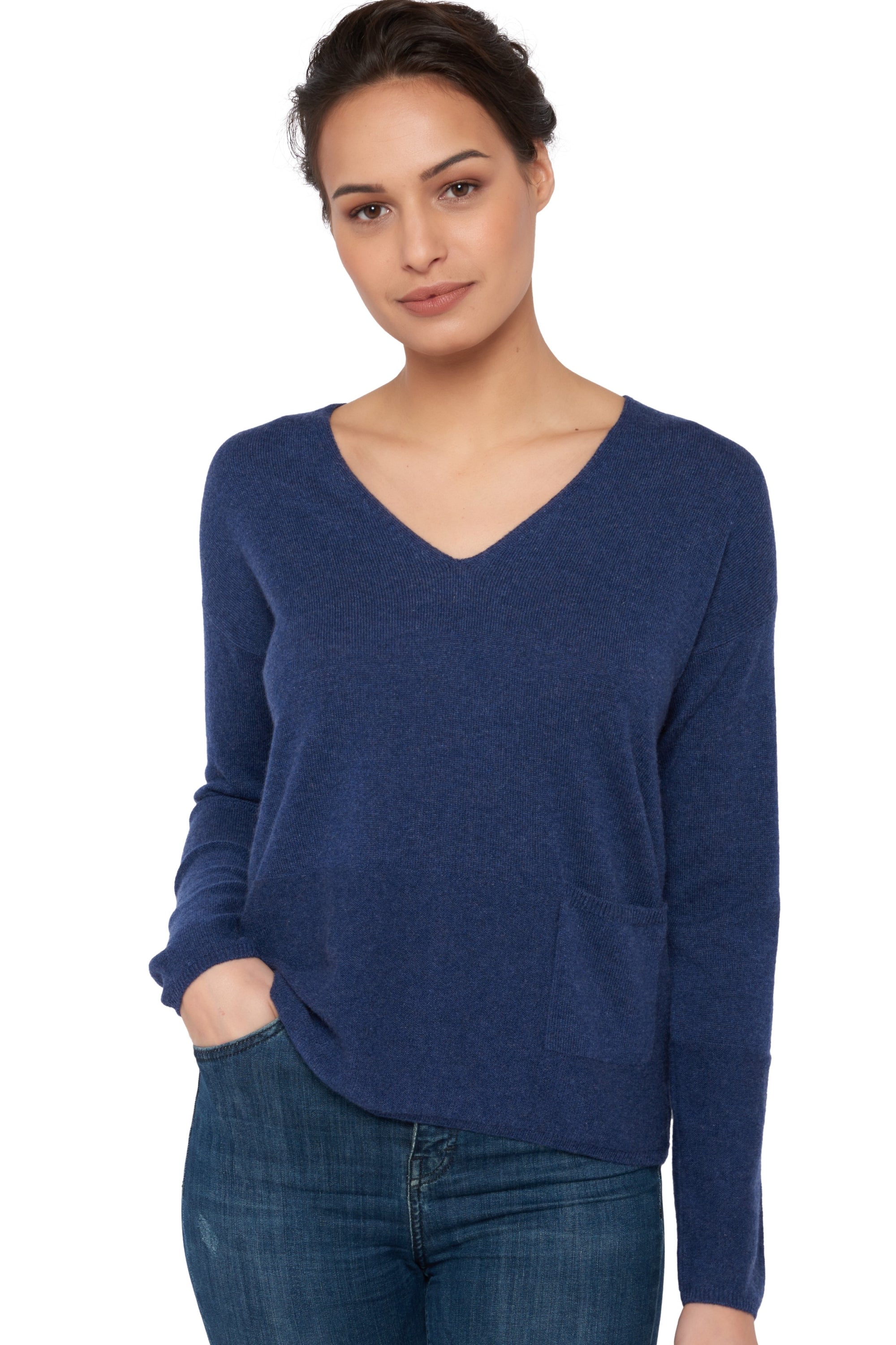 Uliana women's cashmere jumper - indigo - Mahogany