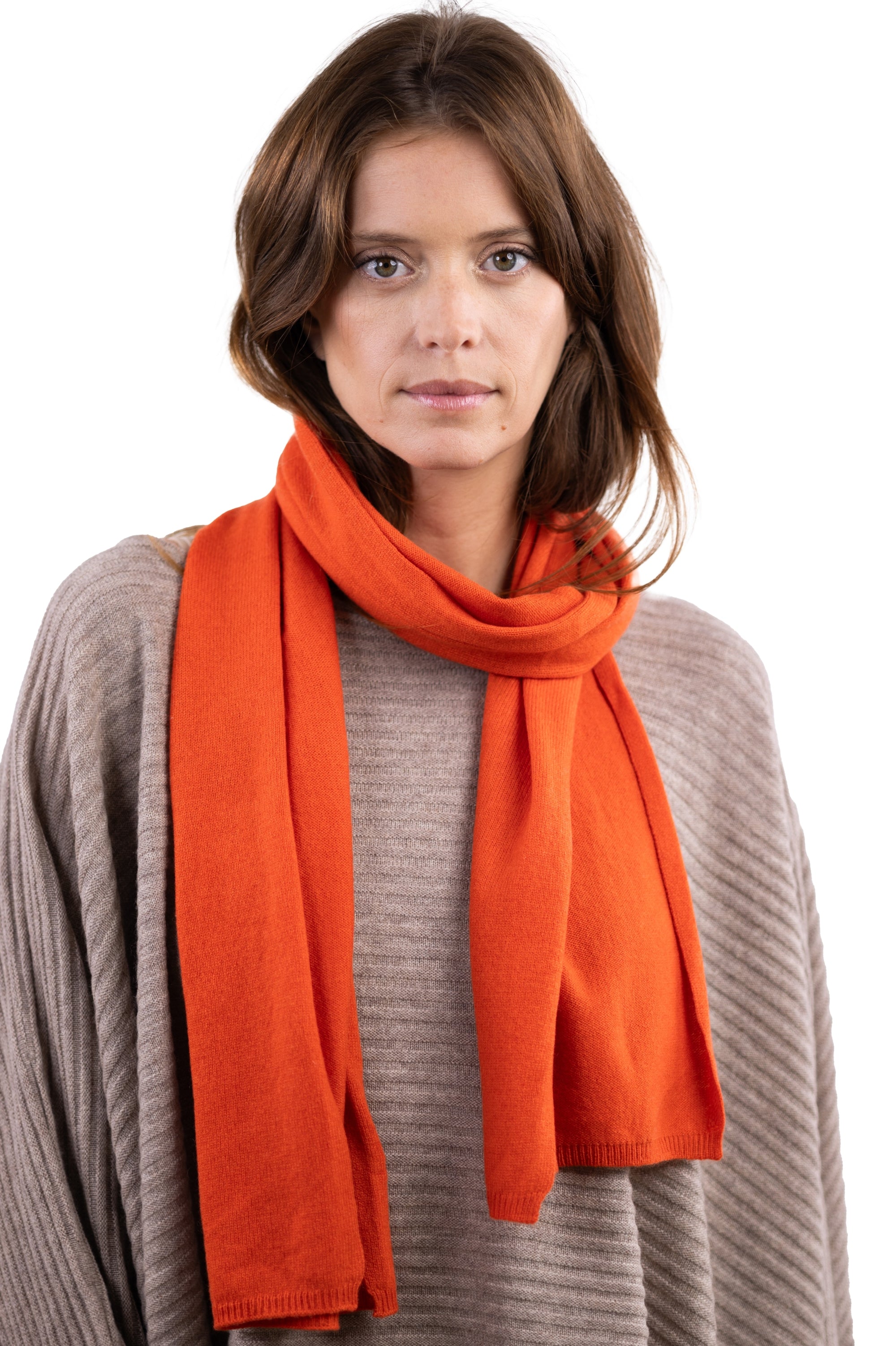 Ozone in mixed cashmere - satsuma - Mahogany