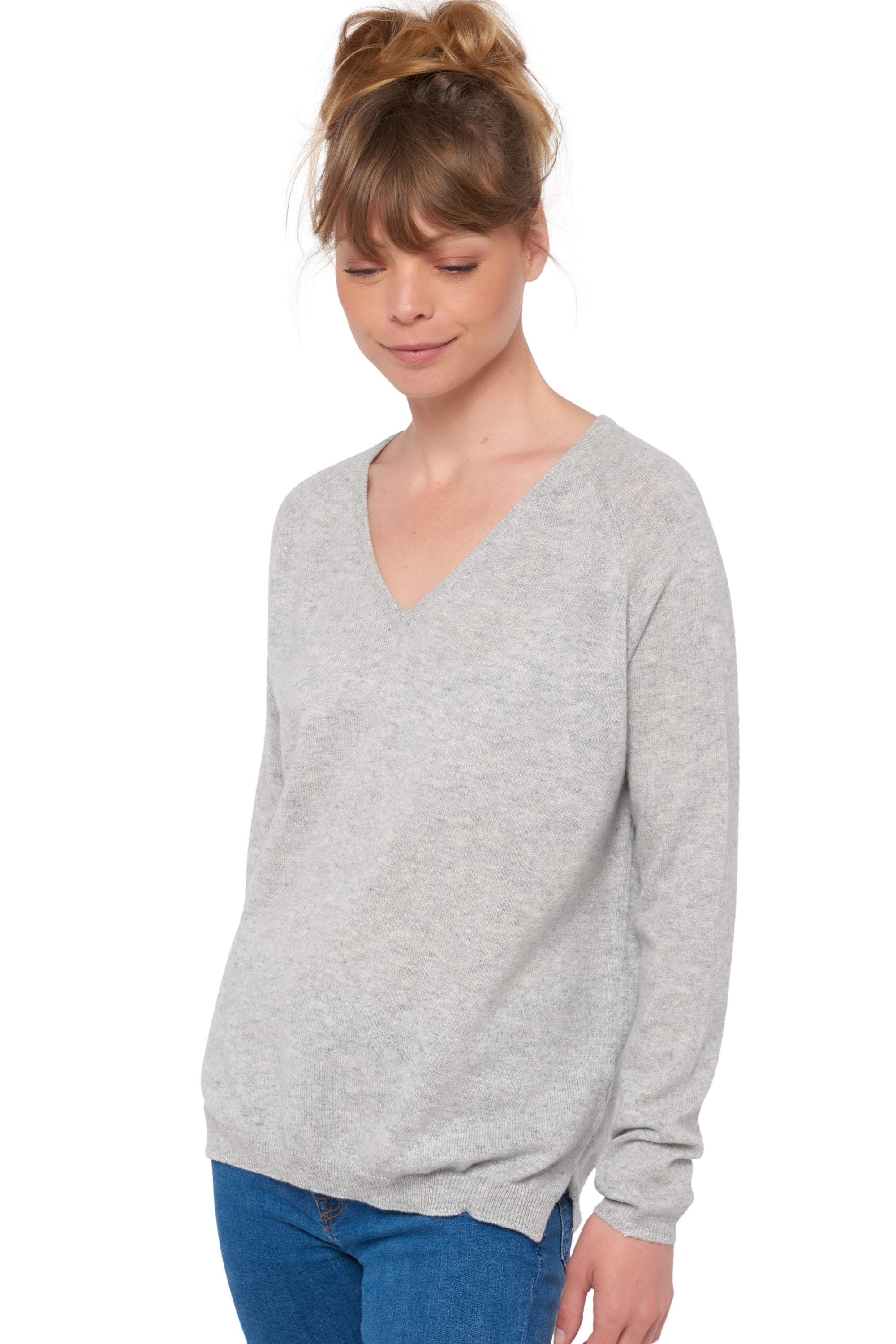 Zanjan in cashmere for women - flanelle chiné - Mahogany