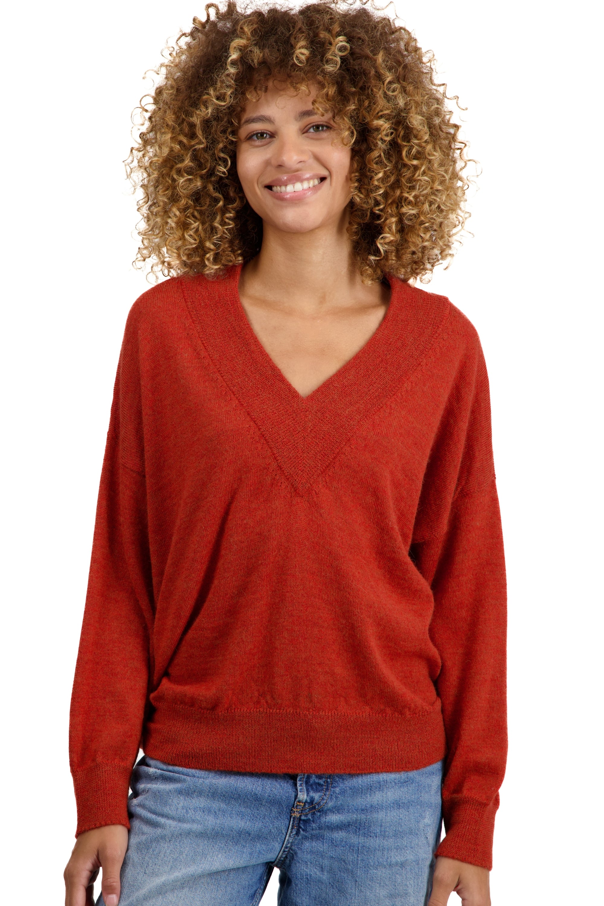 Versailles women's baby alpaca - pumpkin - Mahogany