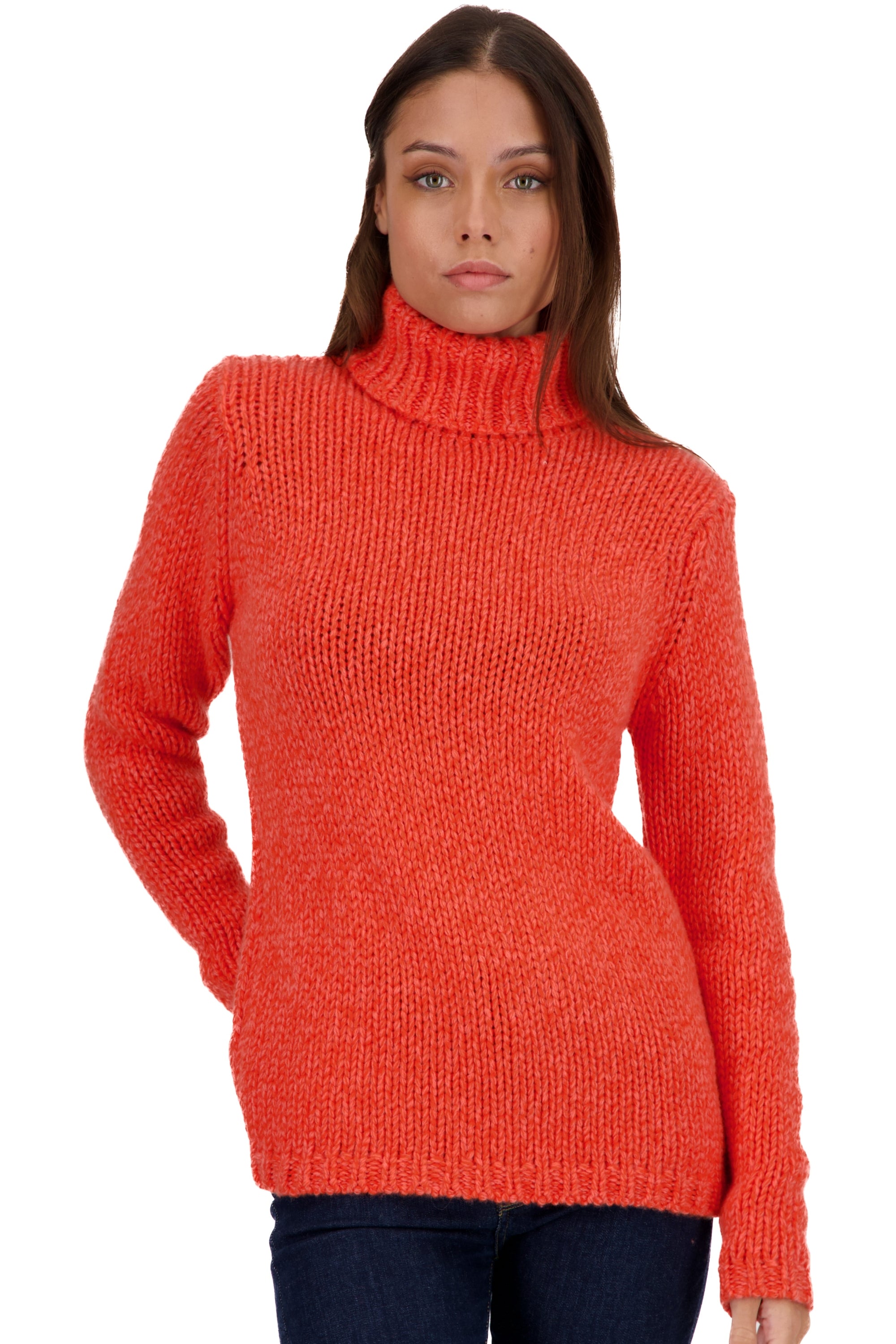 Vicenza women's cashmere jumper - peach / bloody orange - Mahogany