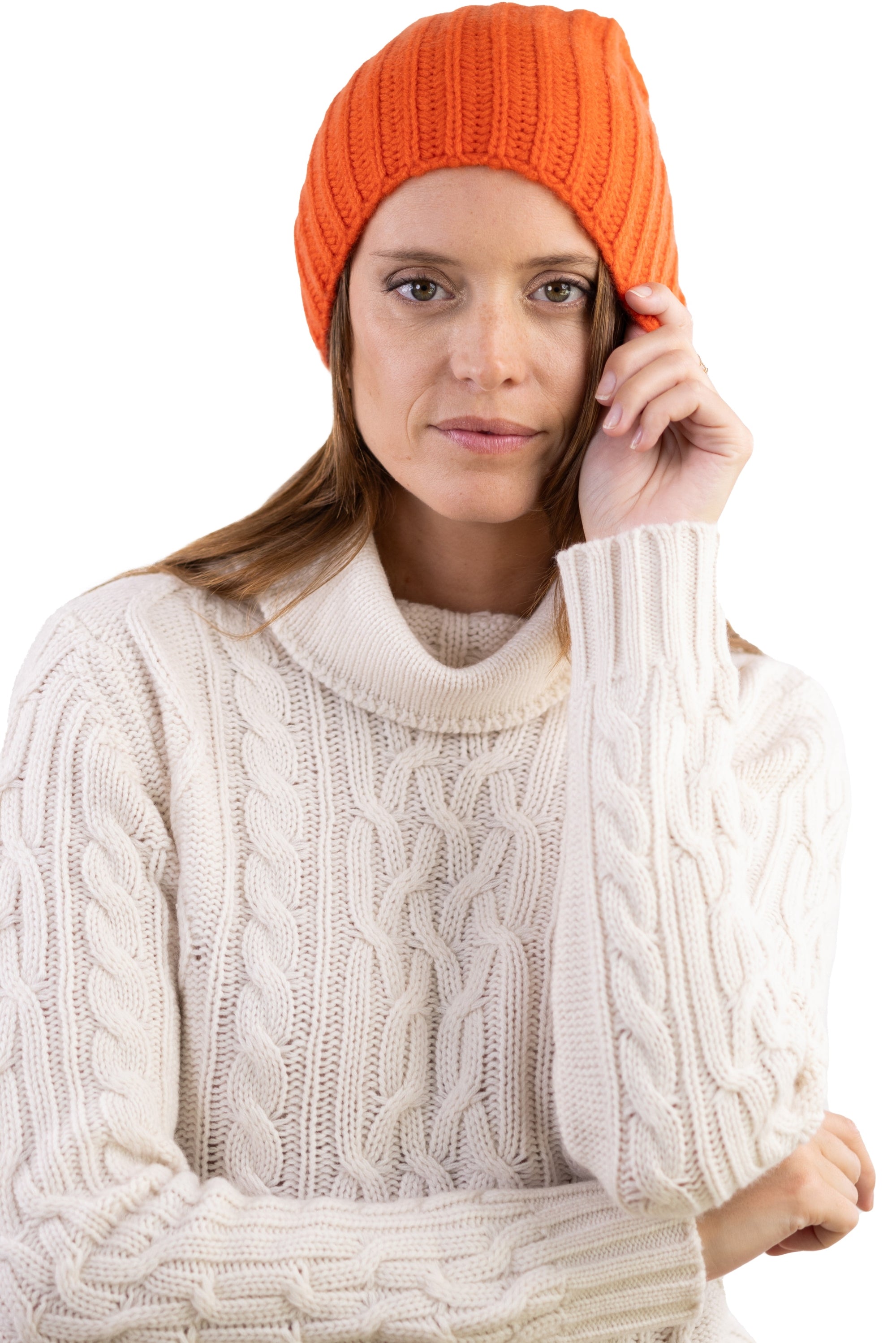Youpie in cashmere unisex - satsuma - Mahogany