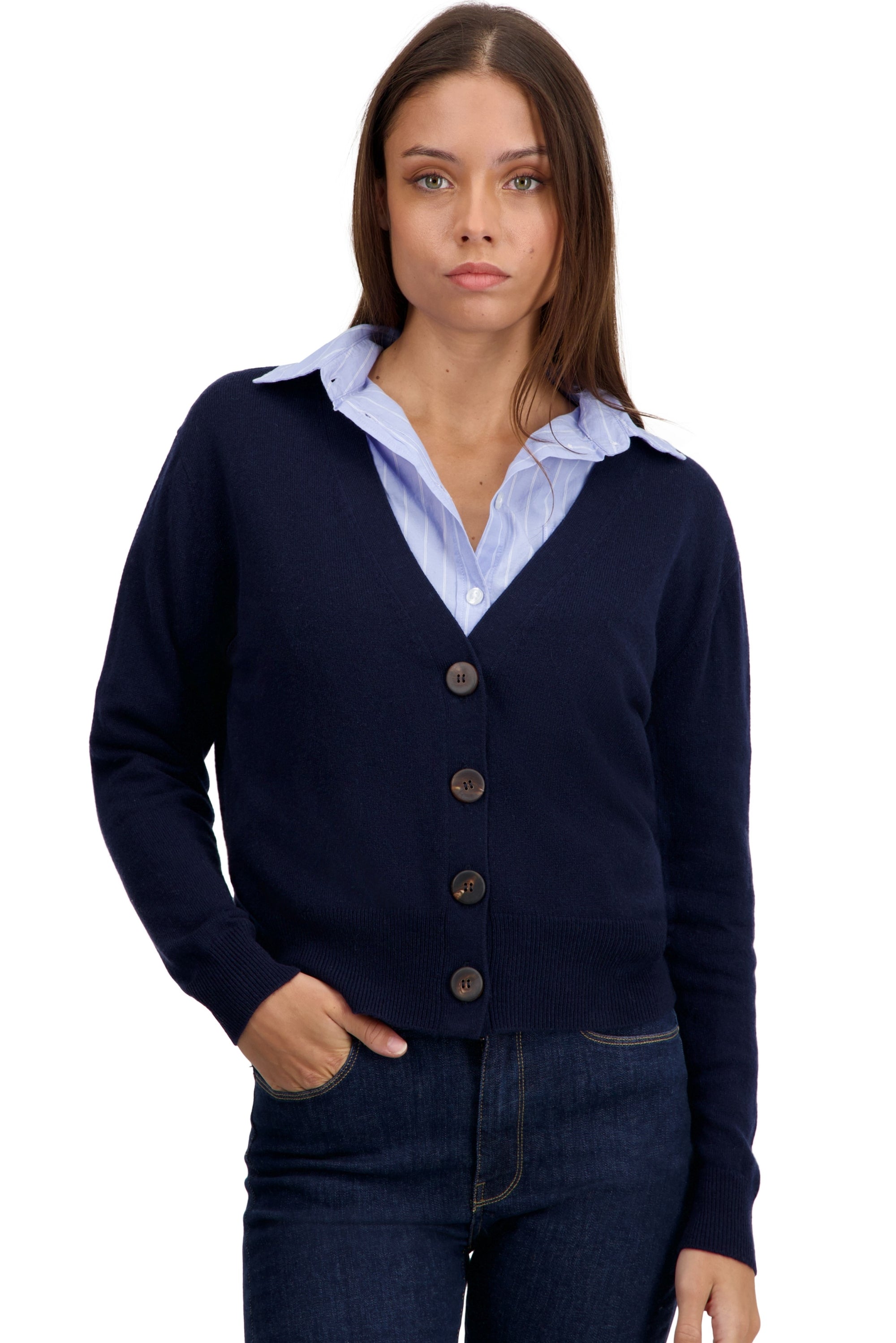 Talitha in cashmere for women - dark navy - Mahogany