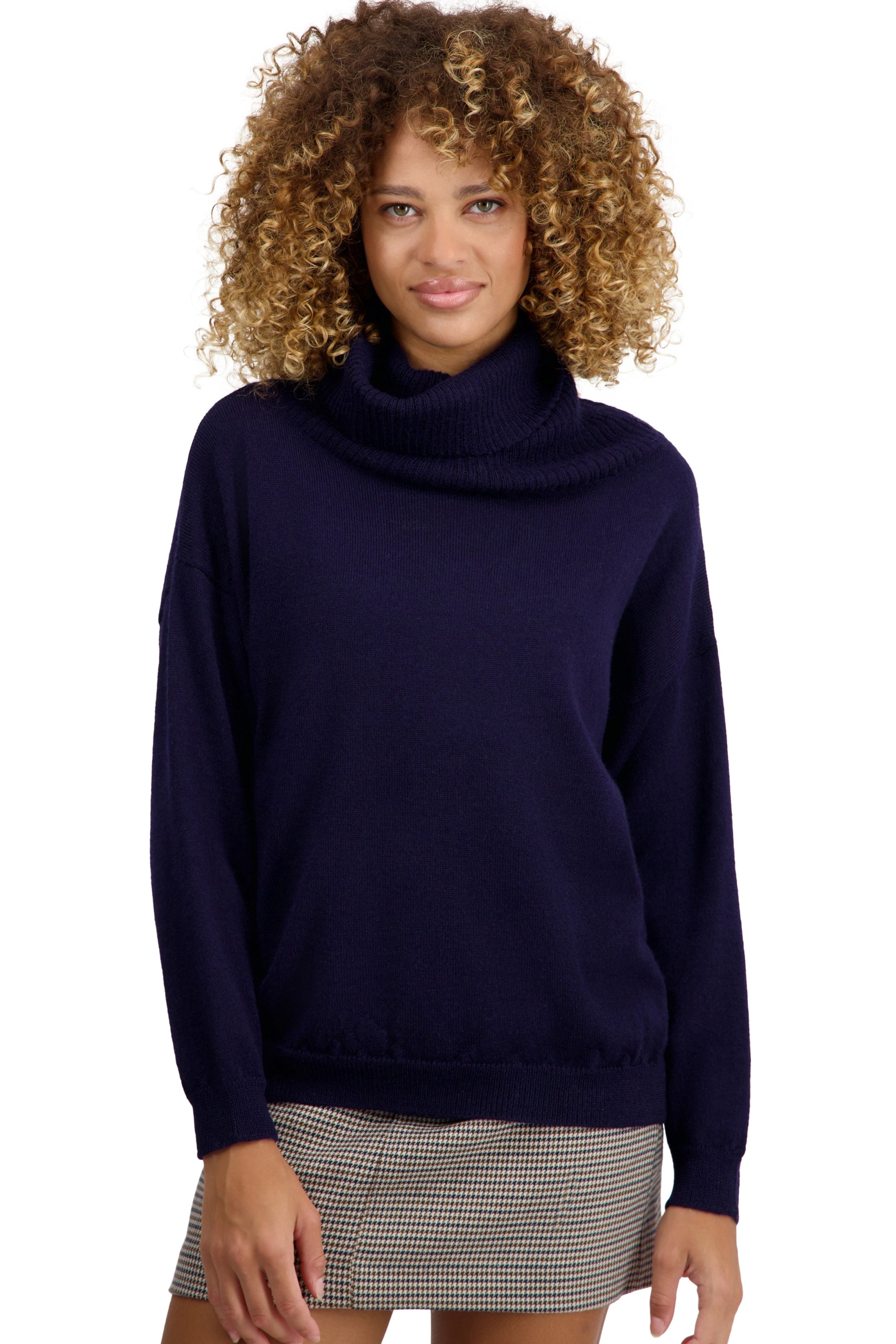 Tanis in baby alpaca for women - navy blue - Mahogany