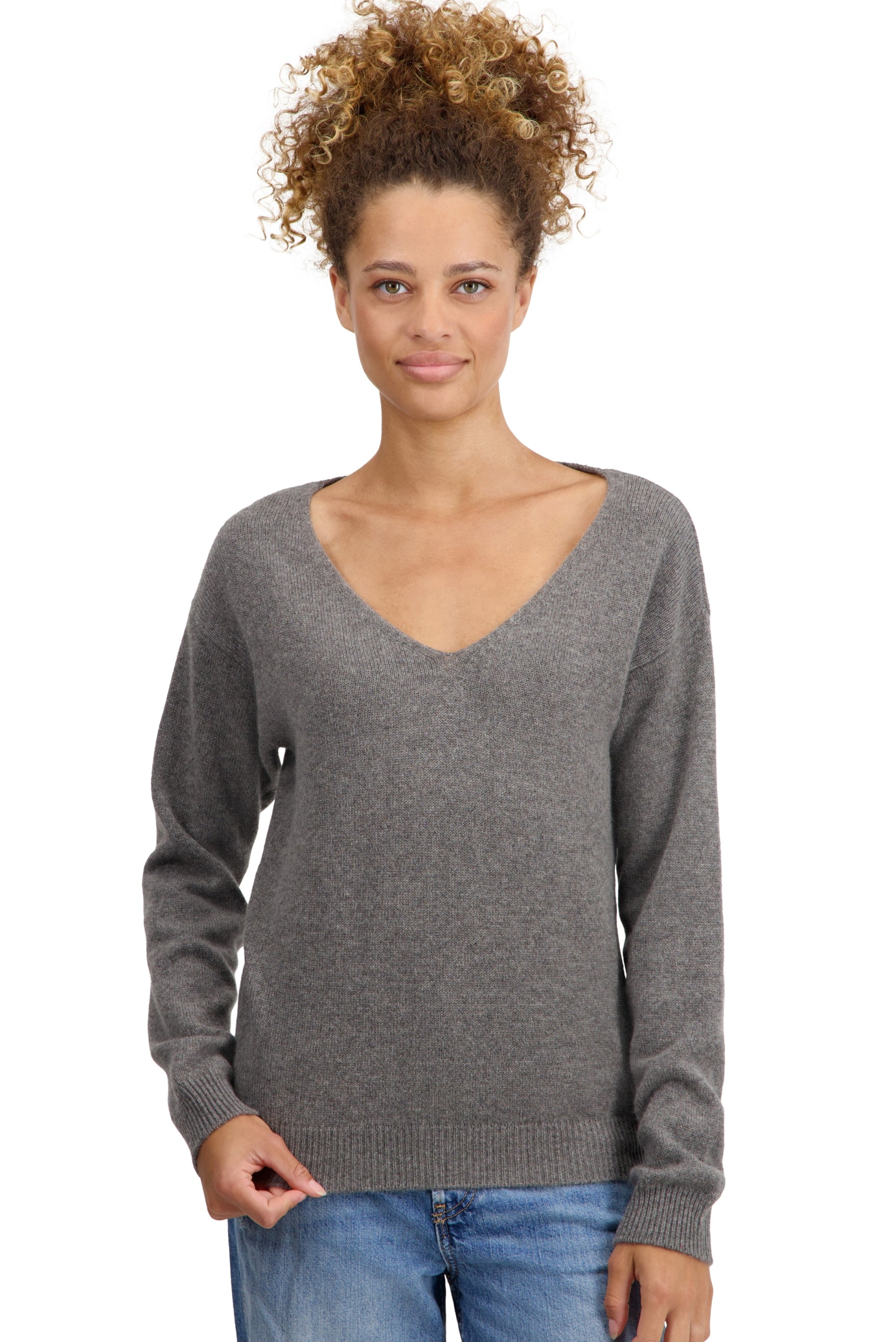 Thailand in women's cashmere - heathered marmot - Mahogany