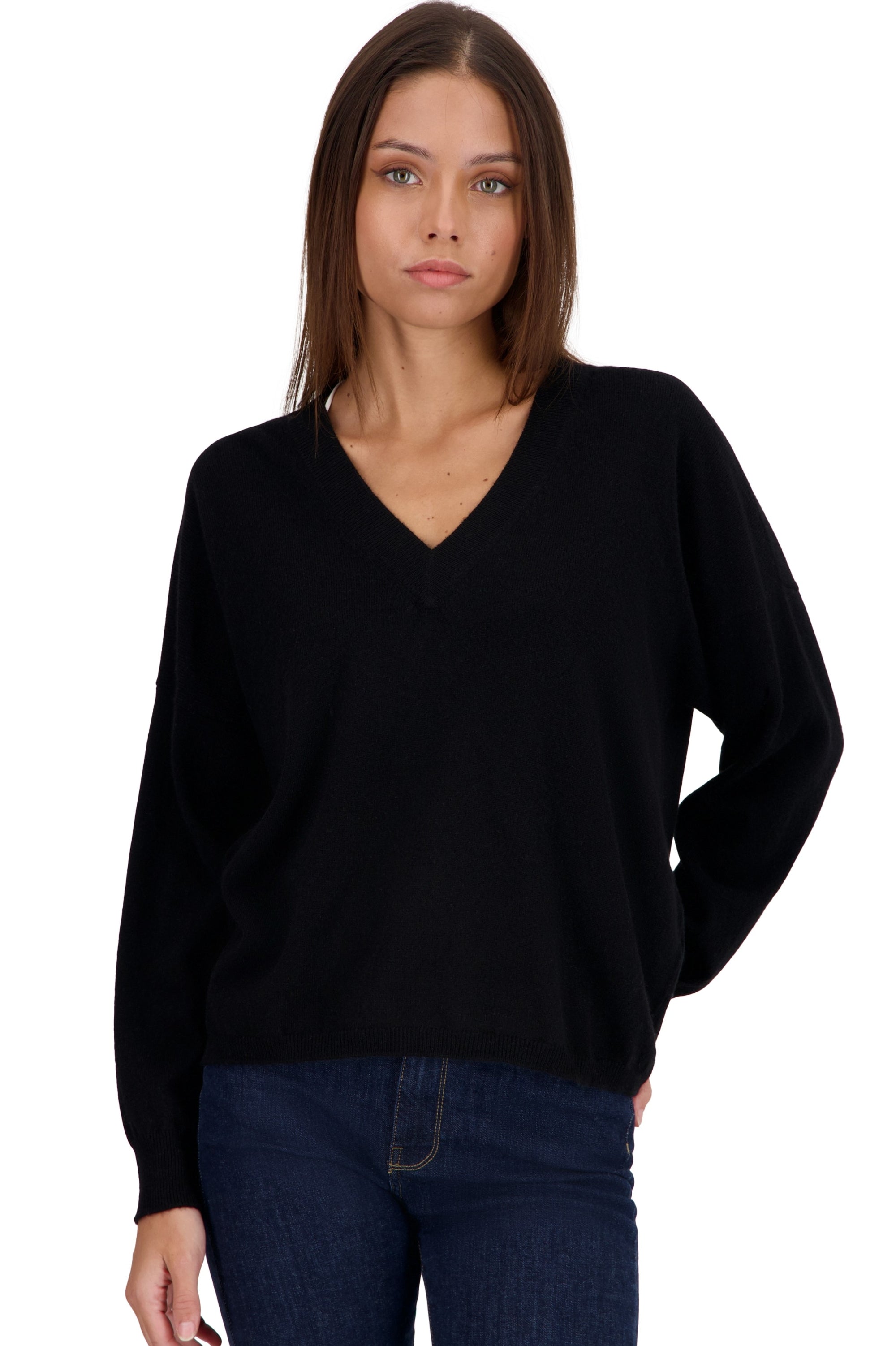 Theia in women's cashmere - black - Mahogany