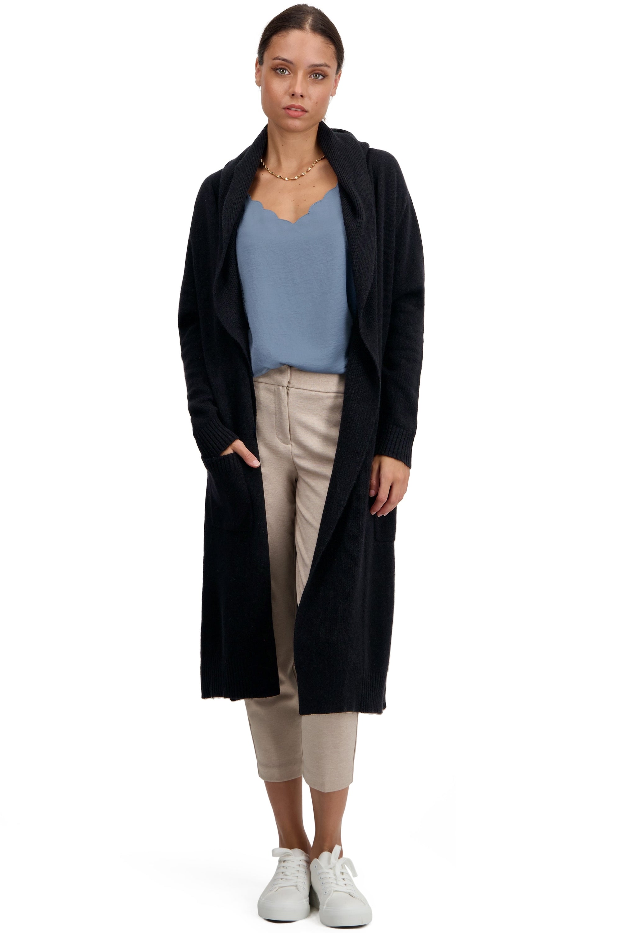 Thonon in women's cashmere - black - Mahogany