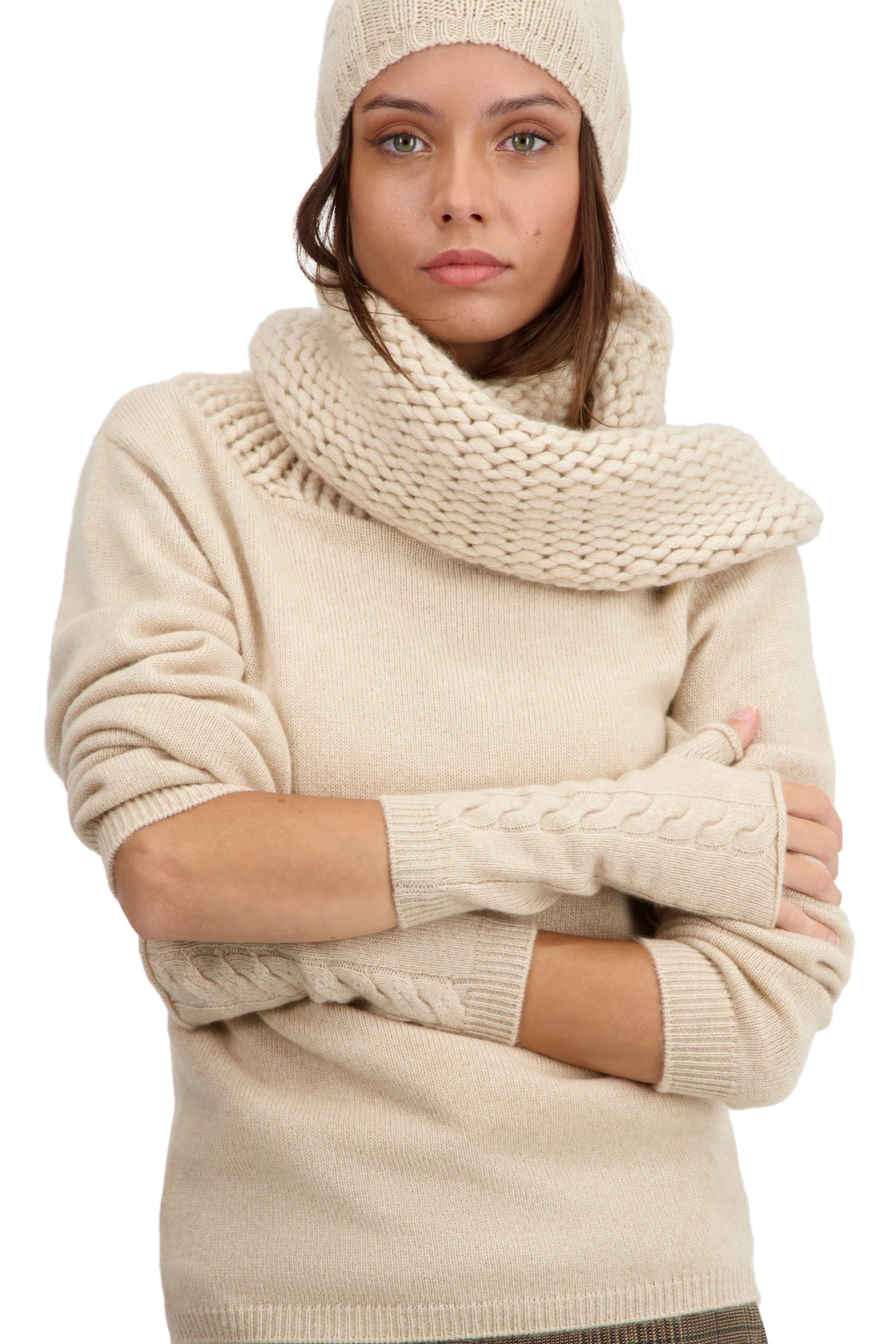 Tiktak in cashmere for women - natural beige - Mahogany