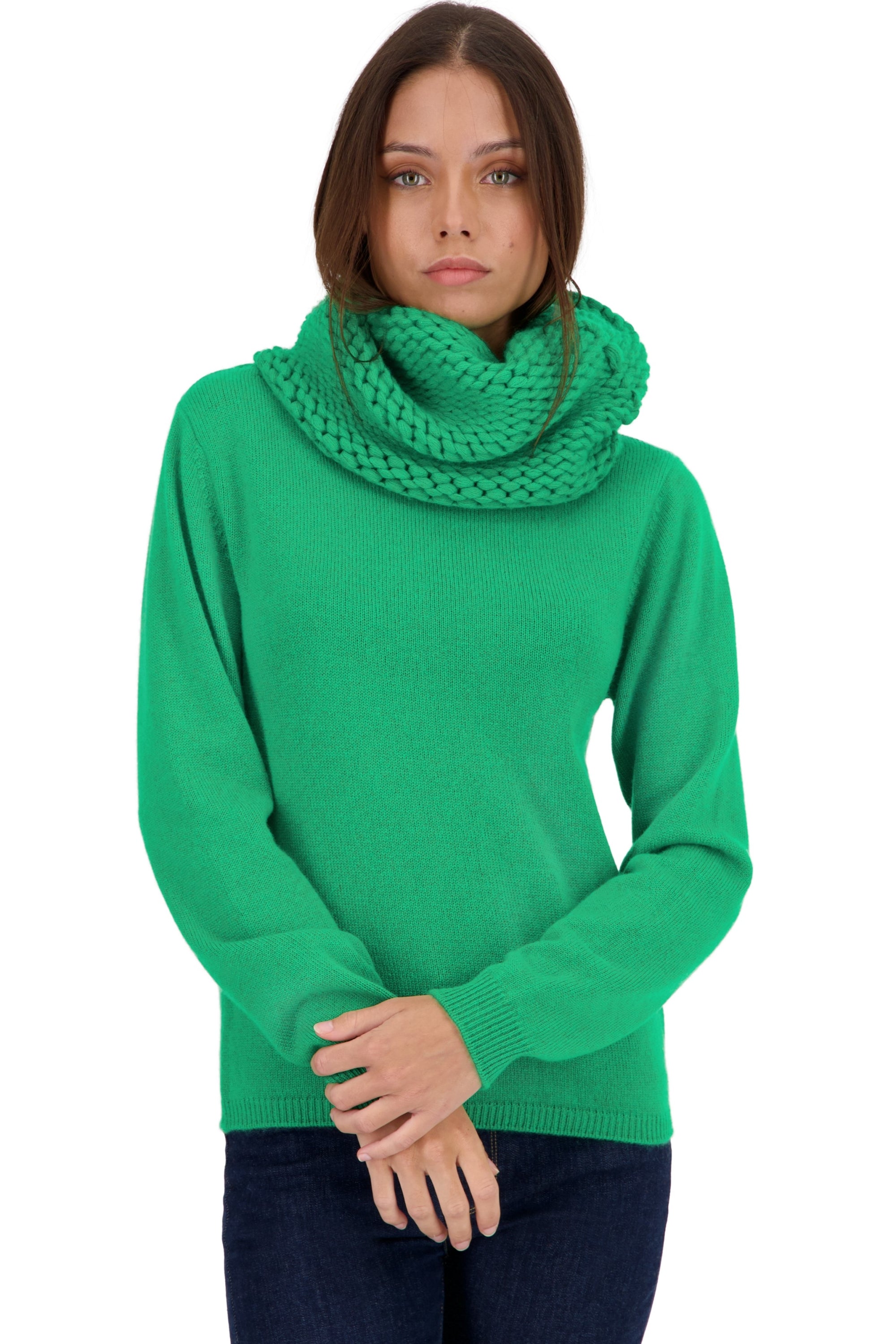 Tisha women's cashmere - new green - Mahogany