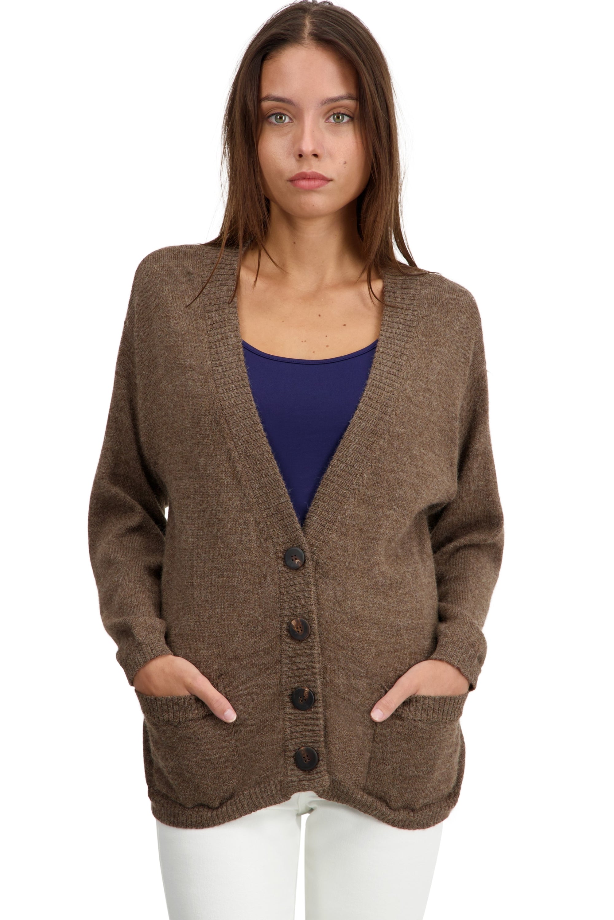 Toulouse baby alpaca women's jumper - natural - Mahogany