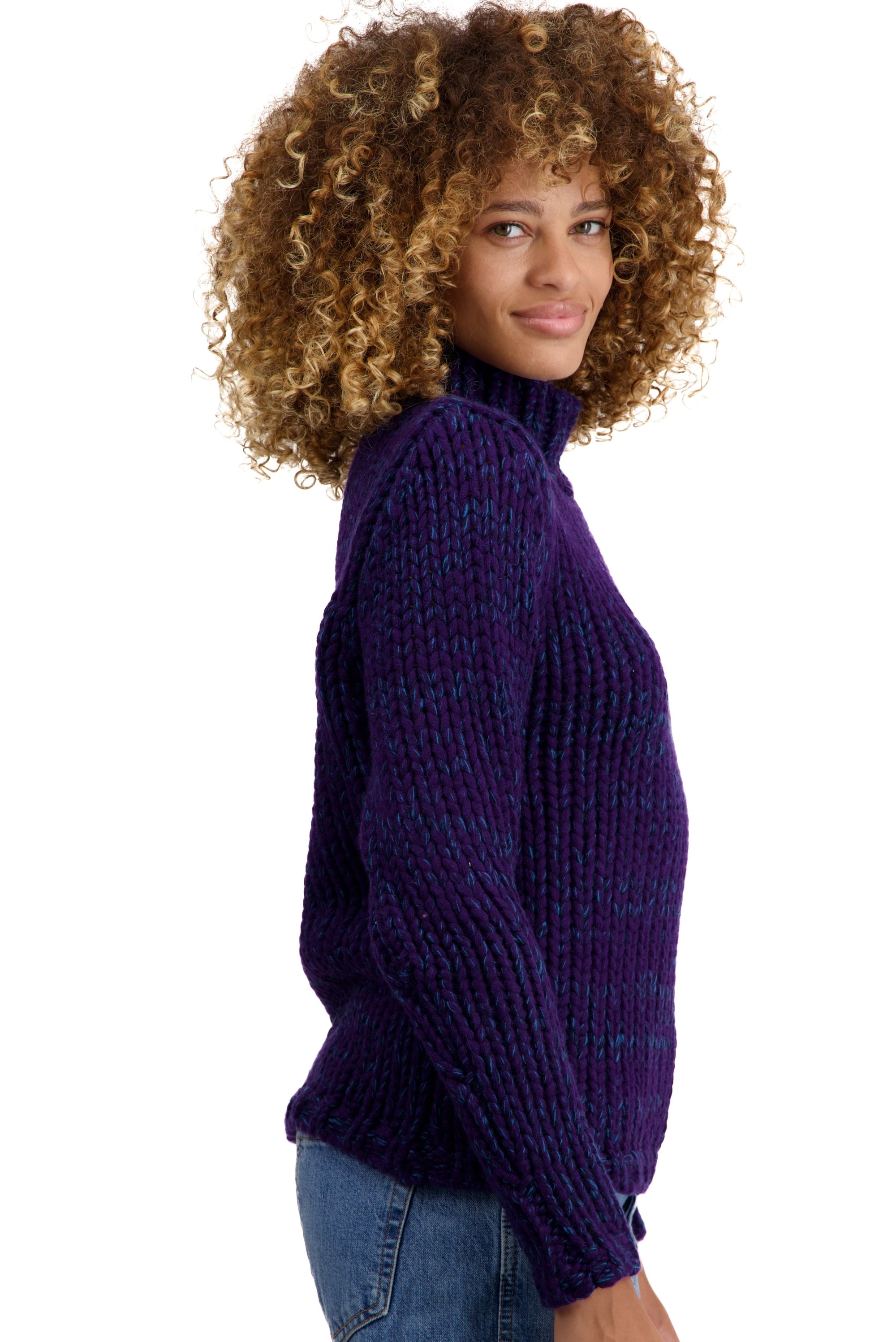 Toxane en cachemire femme - Vue 1 - deep purple / marine foncé / bleu canard - Mahogany