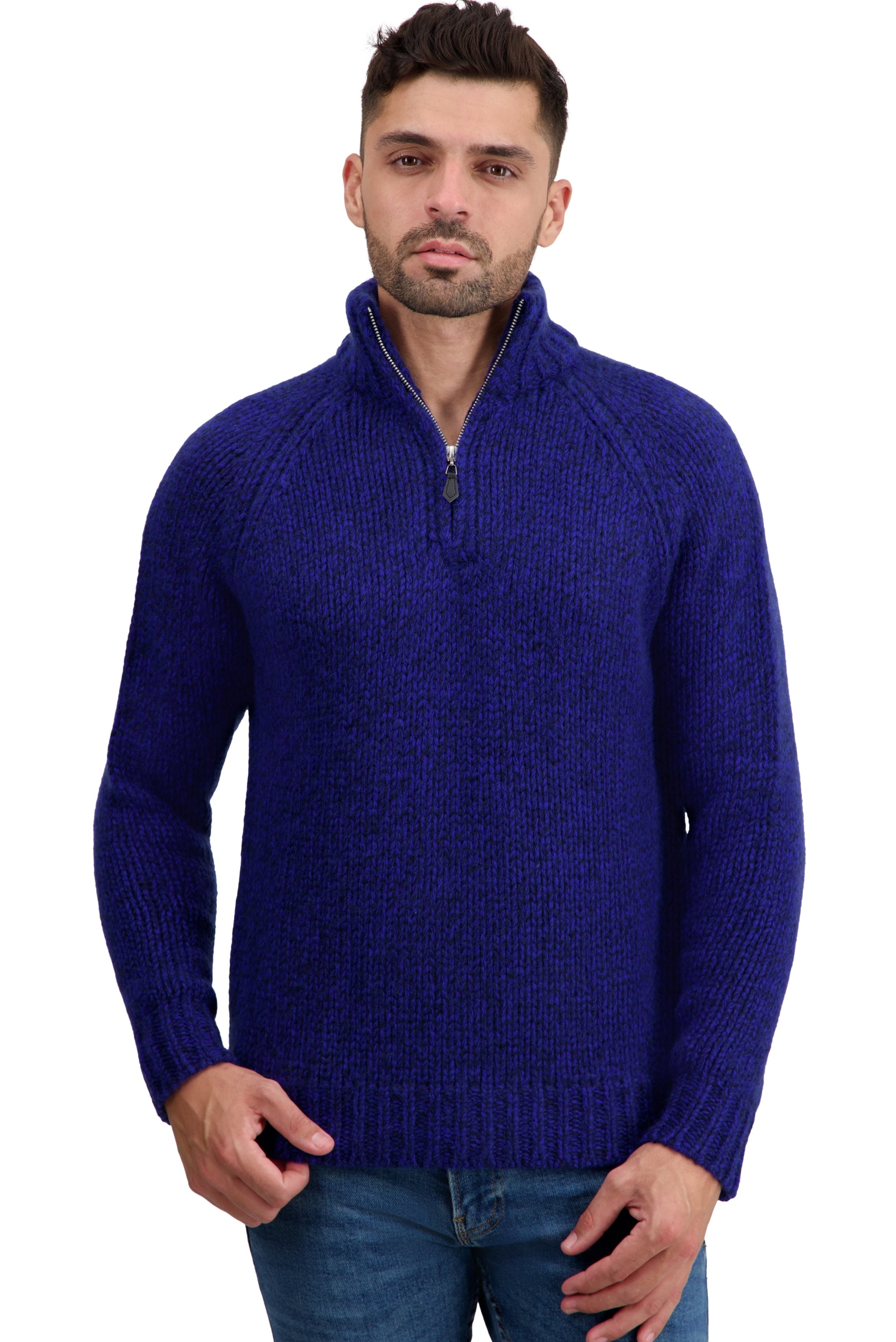 Tripoli in men's cashmere - dark navy / regatta blue - Mahogany