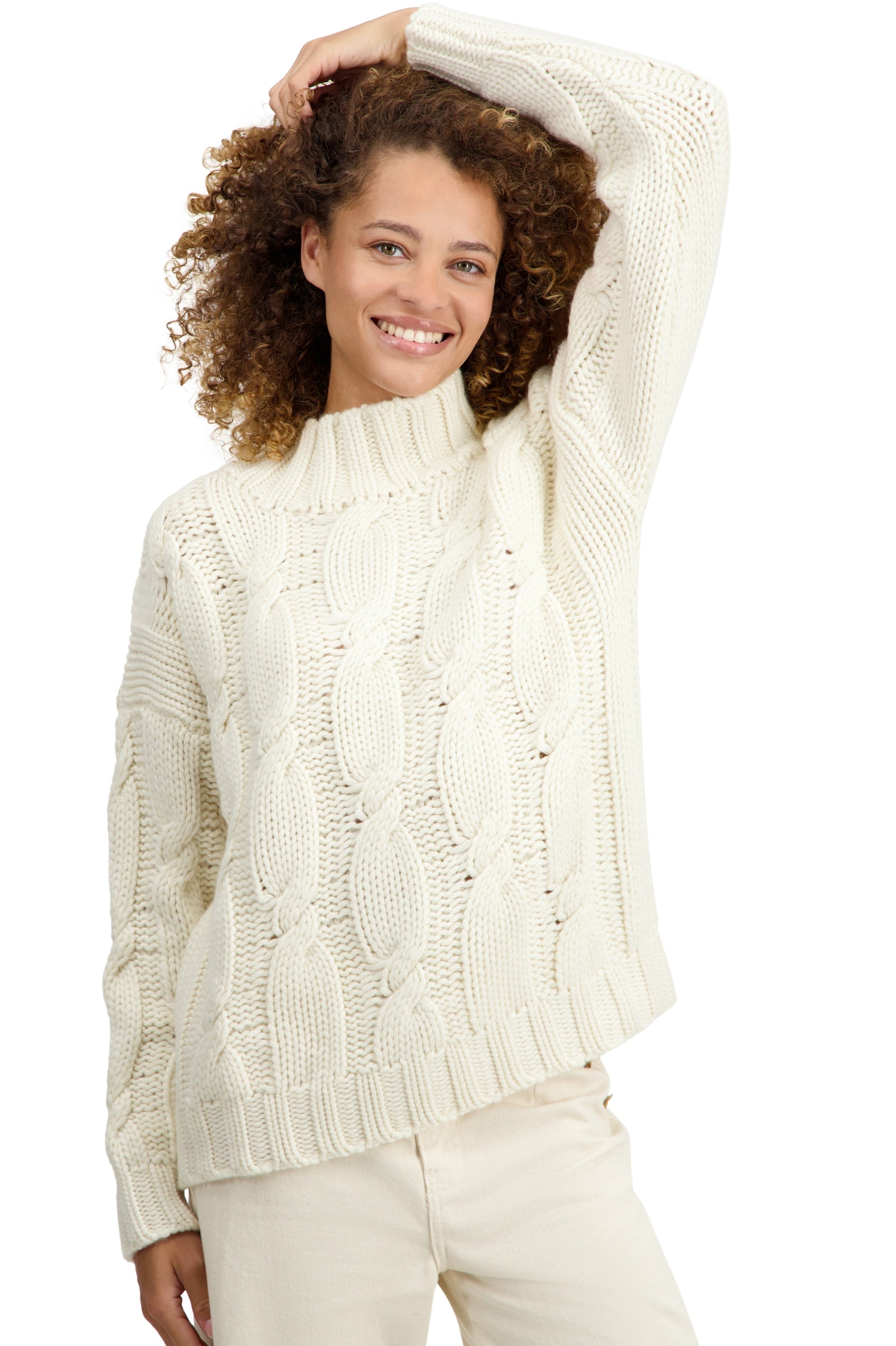 Twiggy in cashmere for women - natural ecru - Mahogany