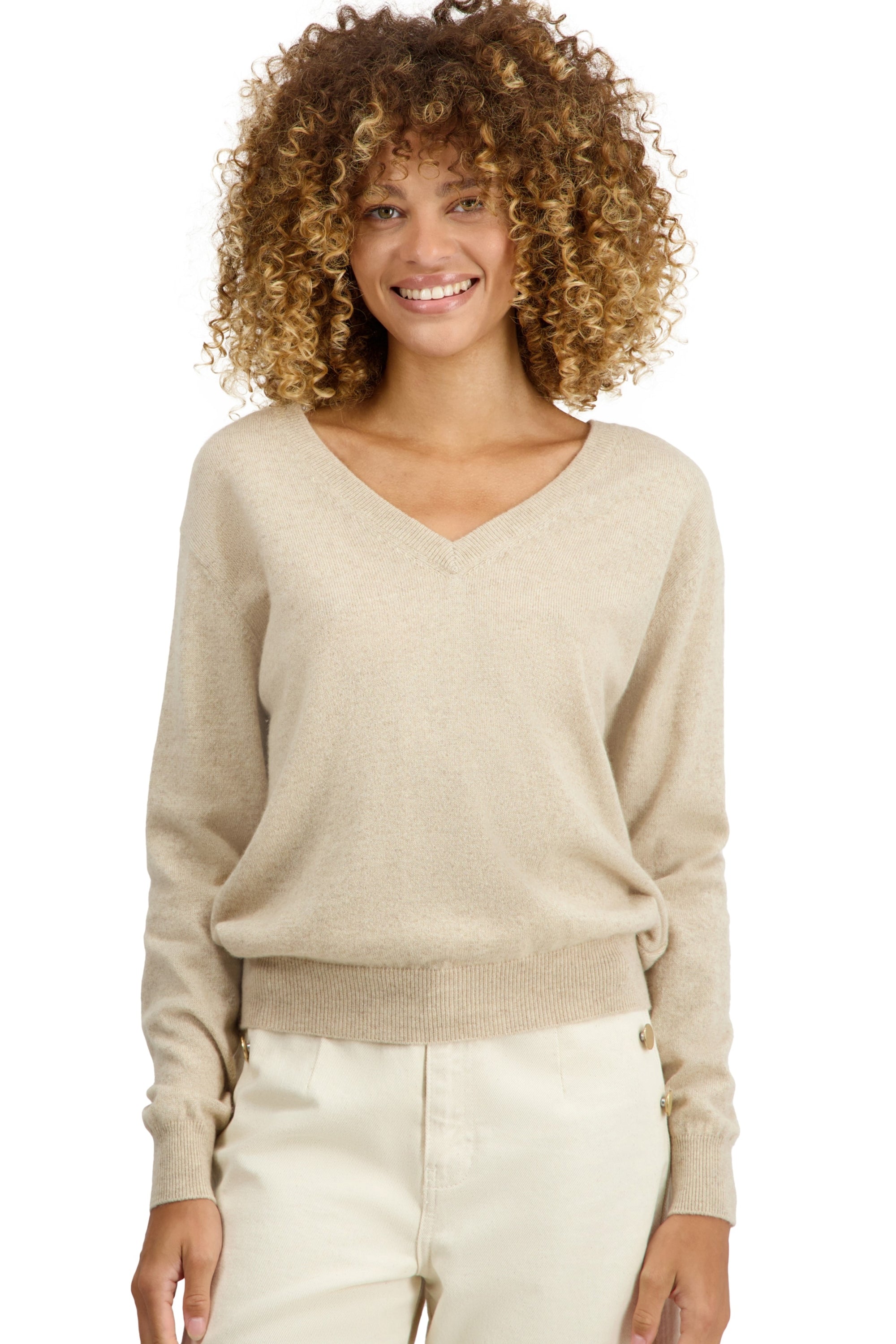 Tornade women's cashmere jumper - natural winter dawn - Mahogany