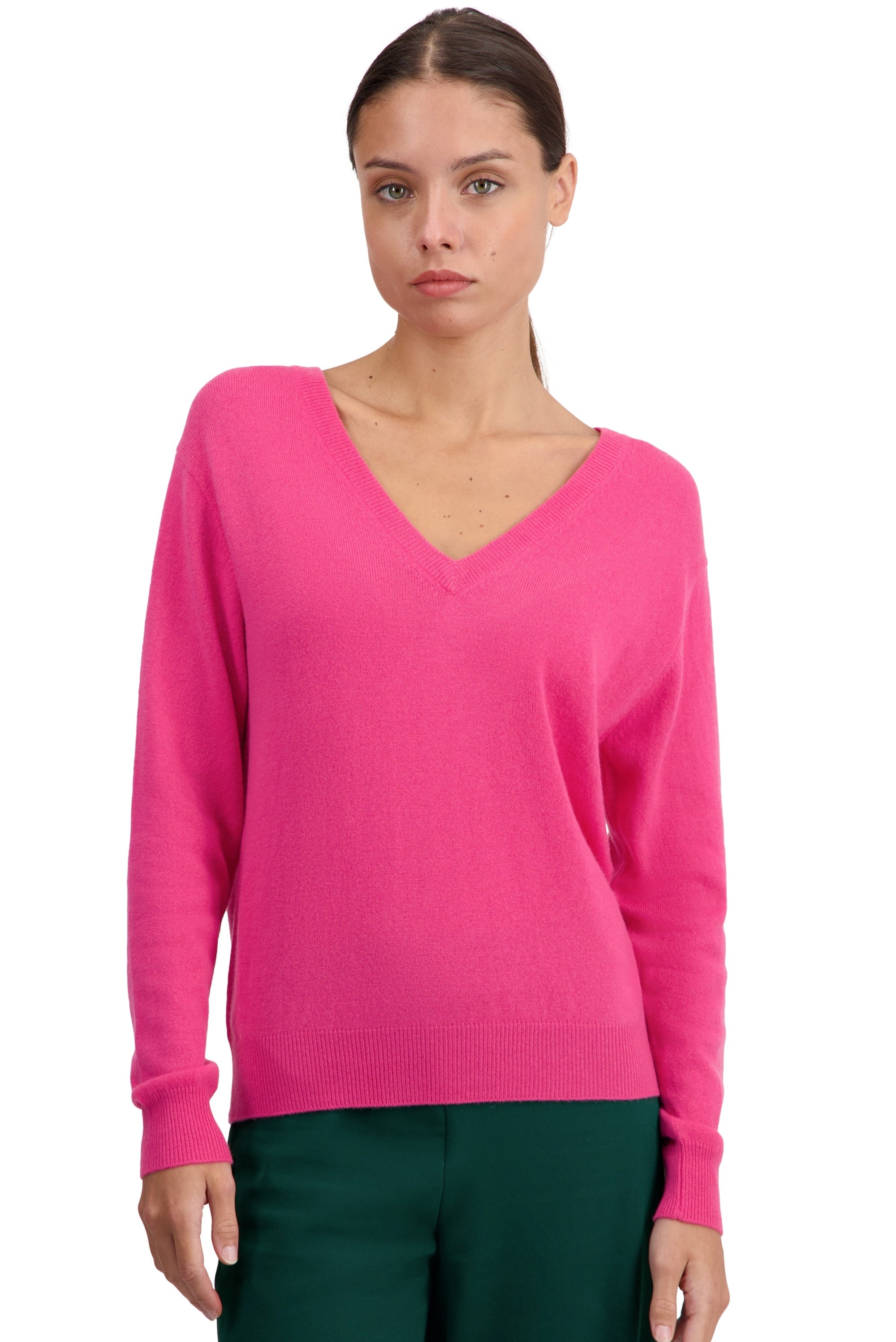 Tornade women's cashmere jumper - shocking pink - Mahogany