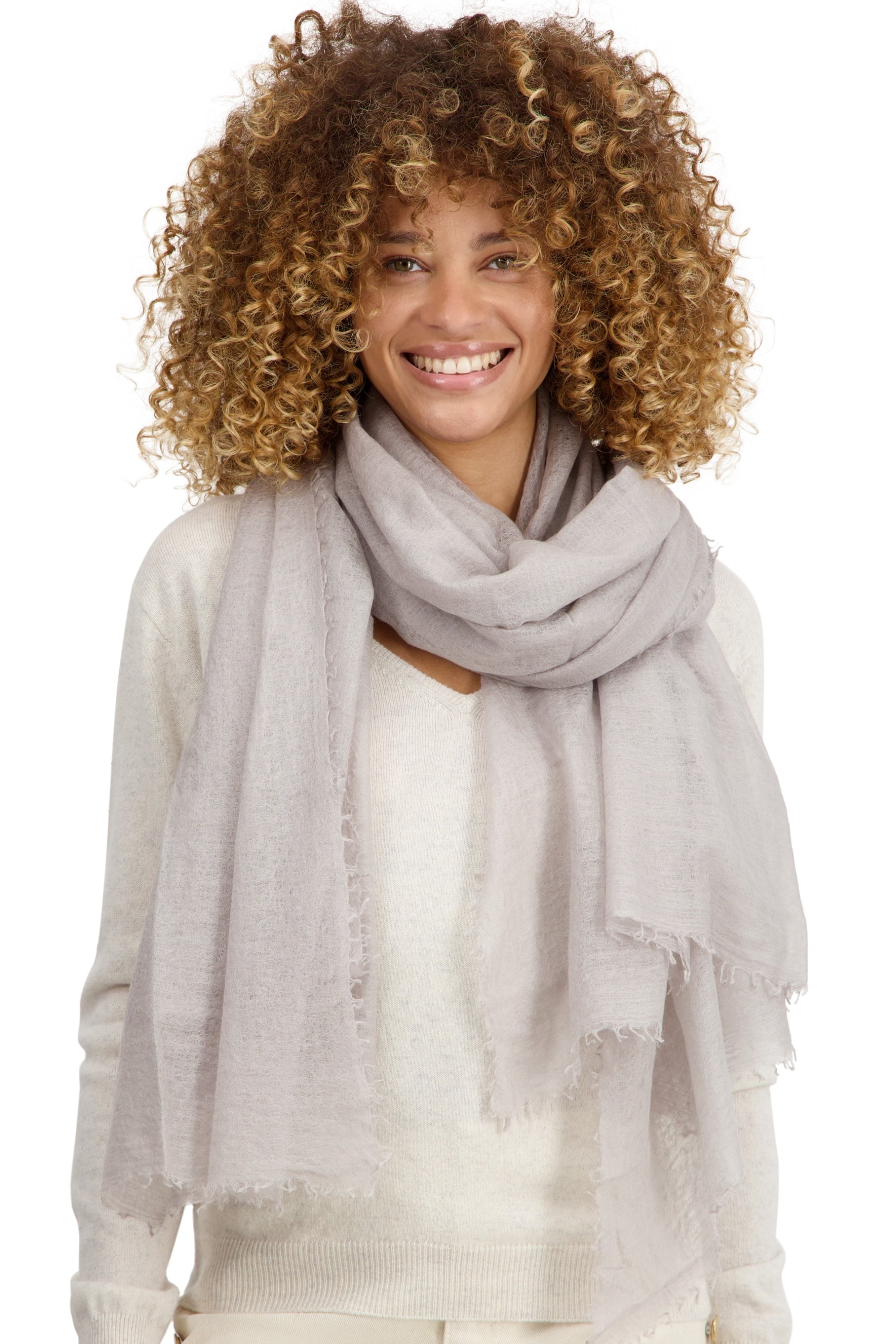 Tonka in mixed cashmere - pearl grey - Mahogany