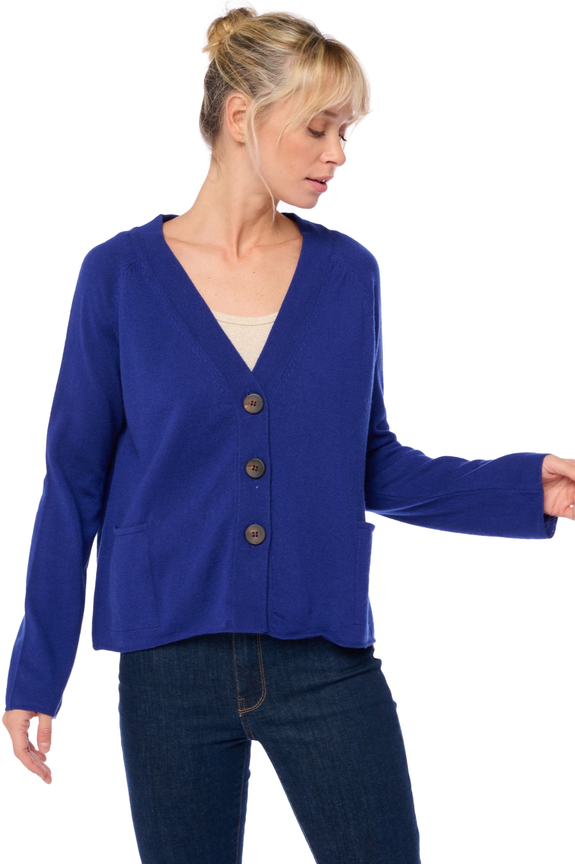 Chana women's cashmere - ultra marine - Mahogany