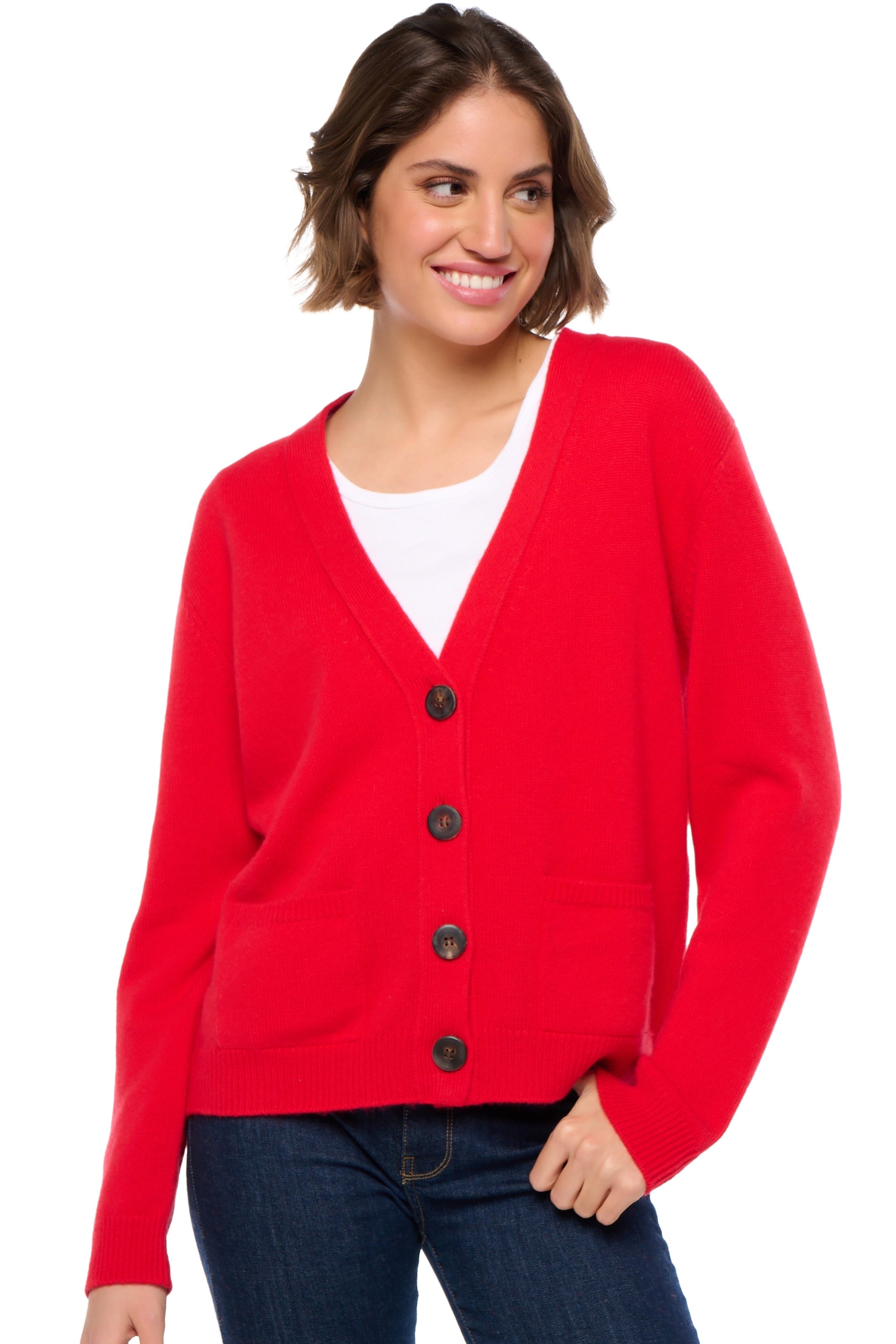 Tanzania in cashmere for women - red - Mahogany