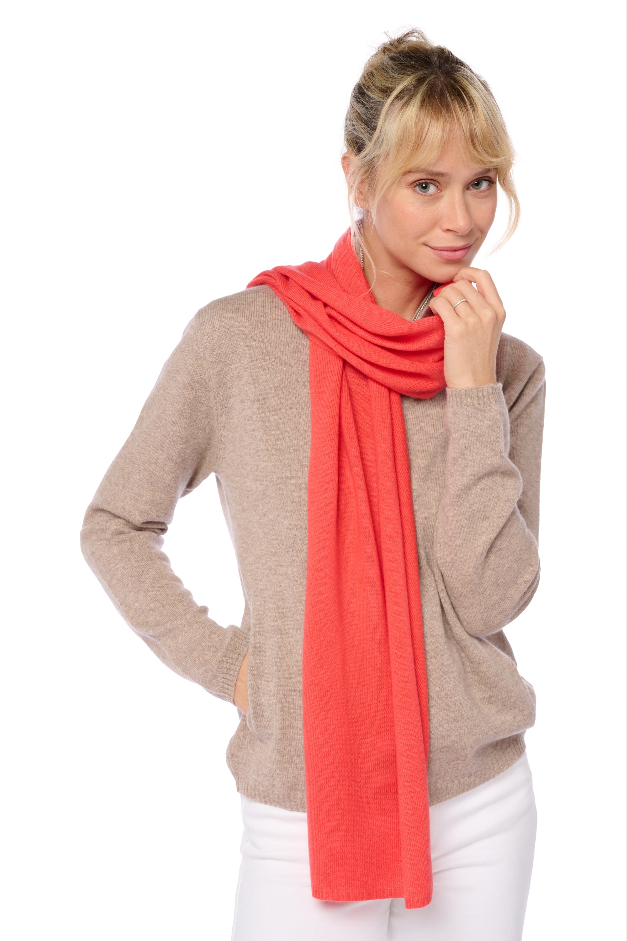 Woolozone in cashmere and mixed wool - tomato - Mahogany
