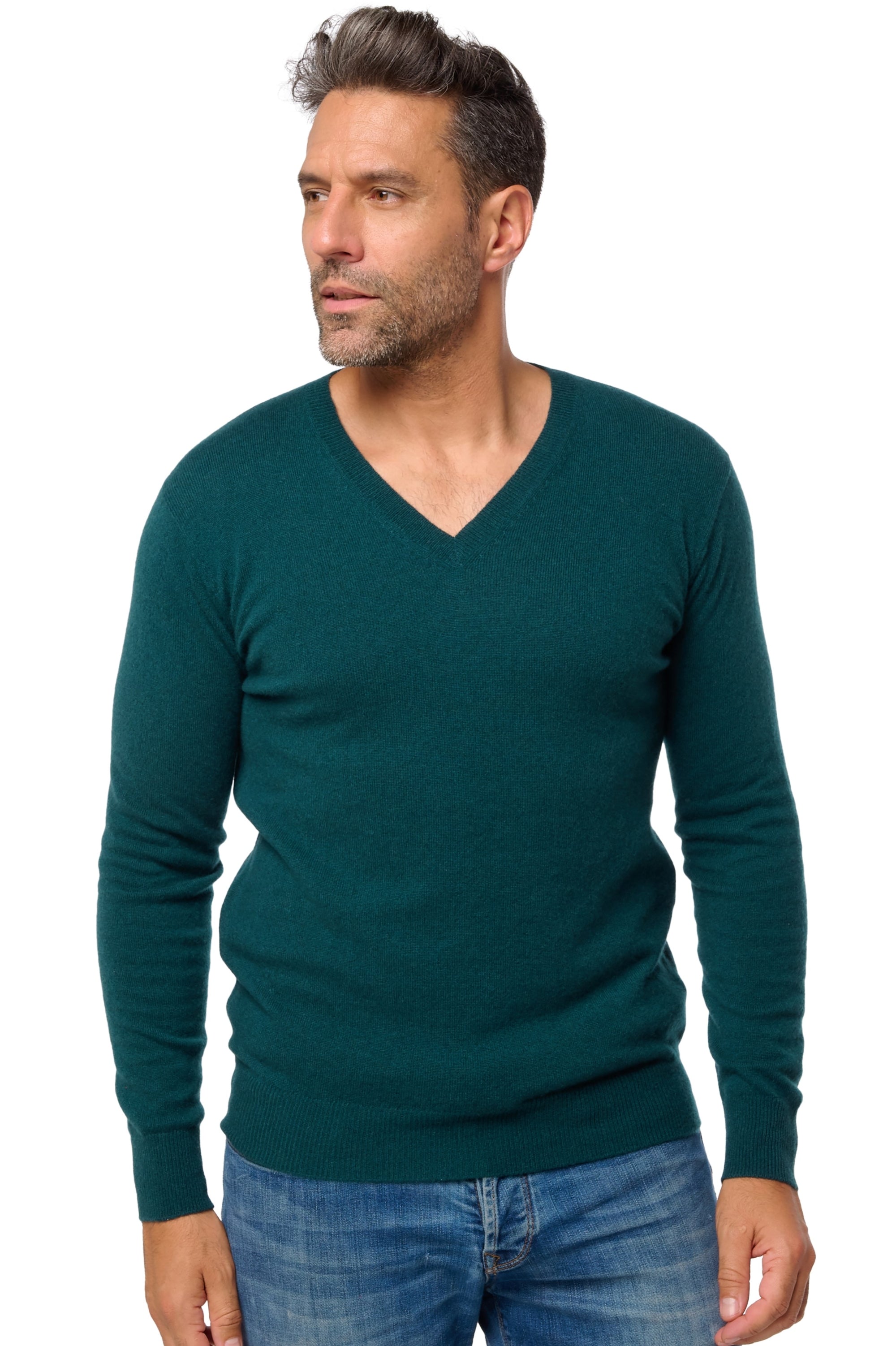 Tor men's cashmere jumper - emerald green - Mahogany