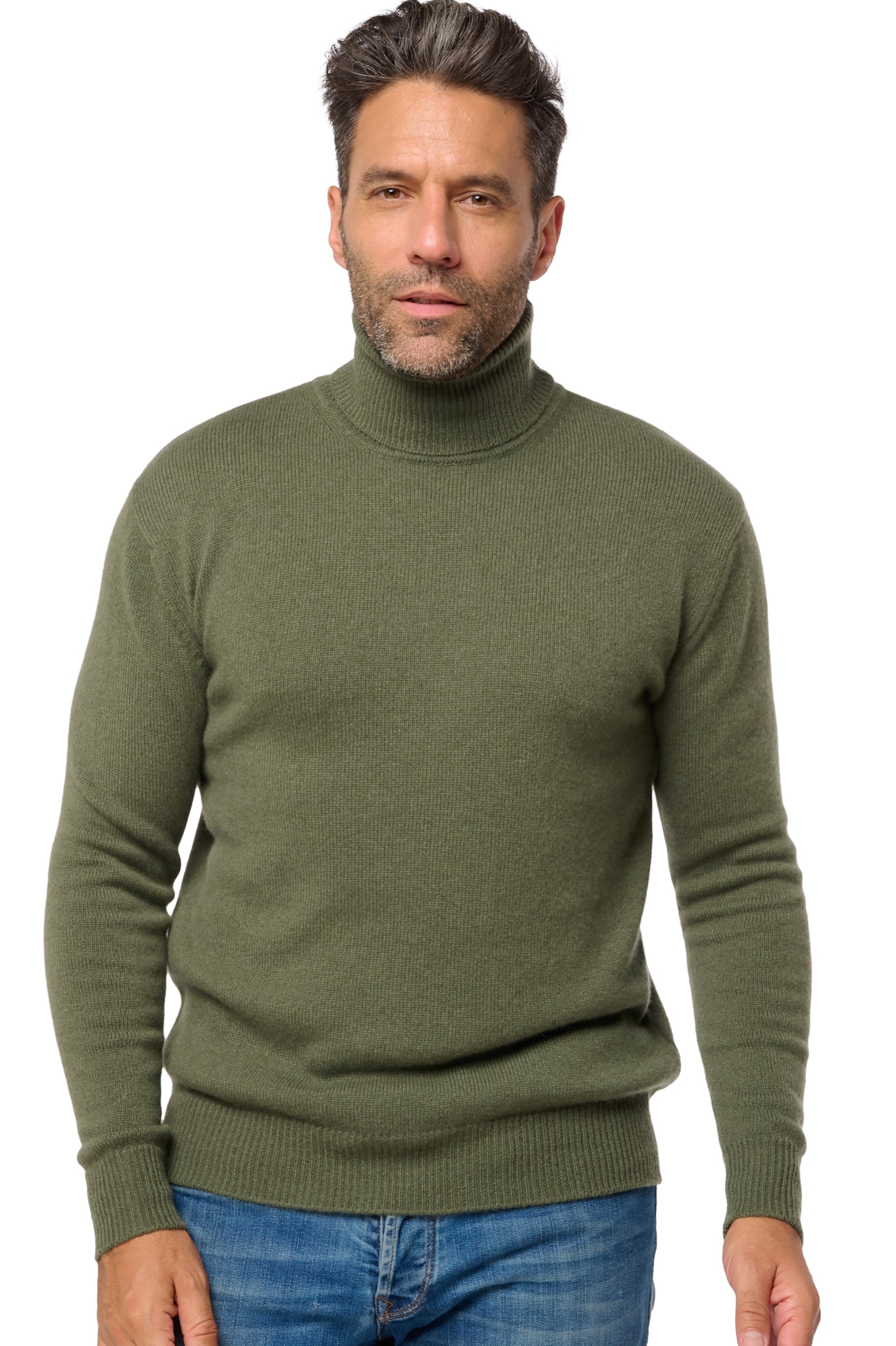 Torino cashmere men's jumper - khaki 2025 - Mahogany