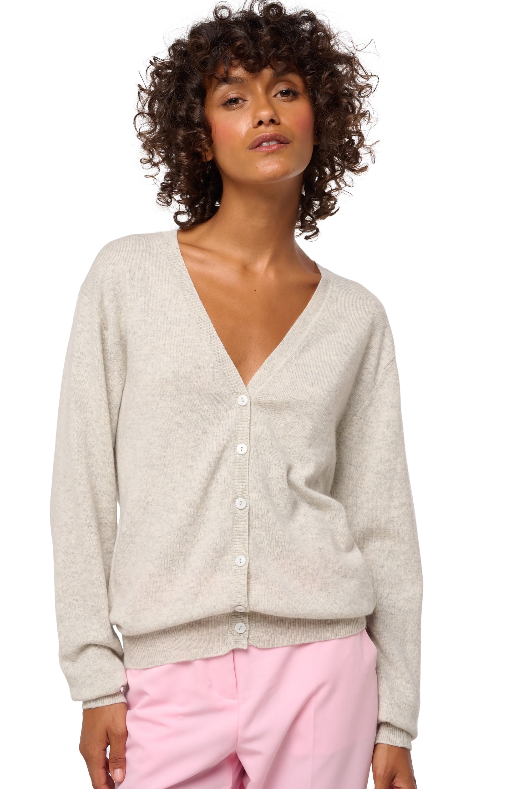 Taline in cashmere for women - blizzard - Mahogany