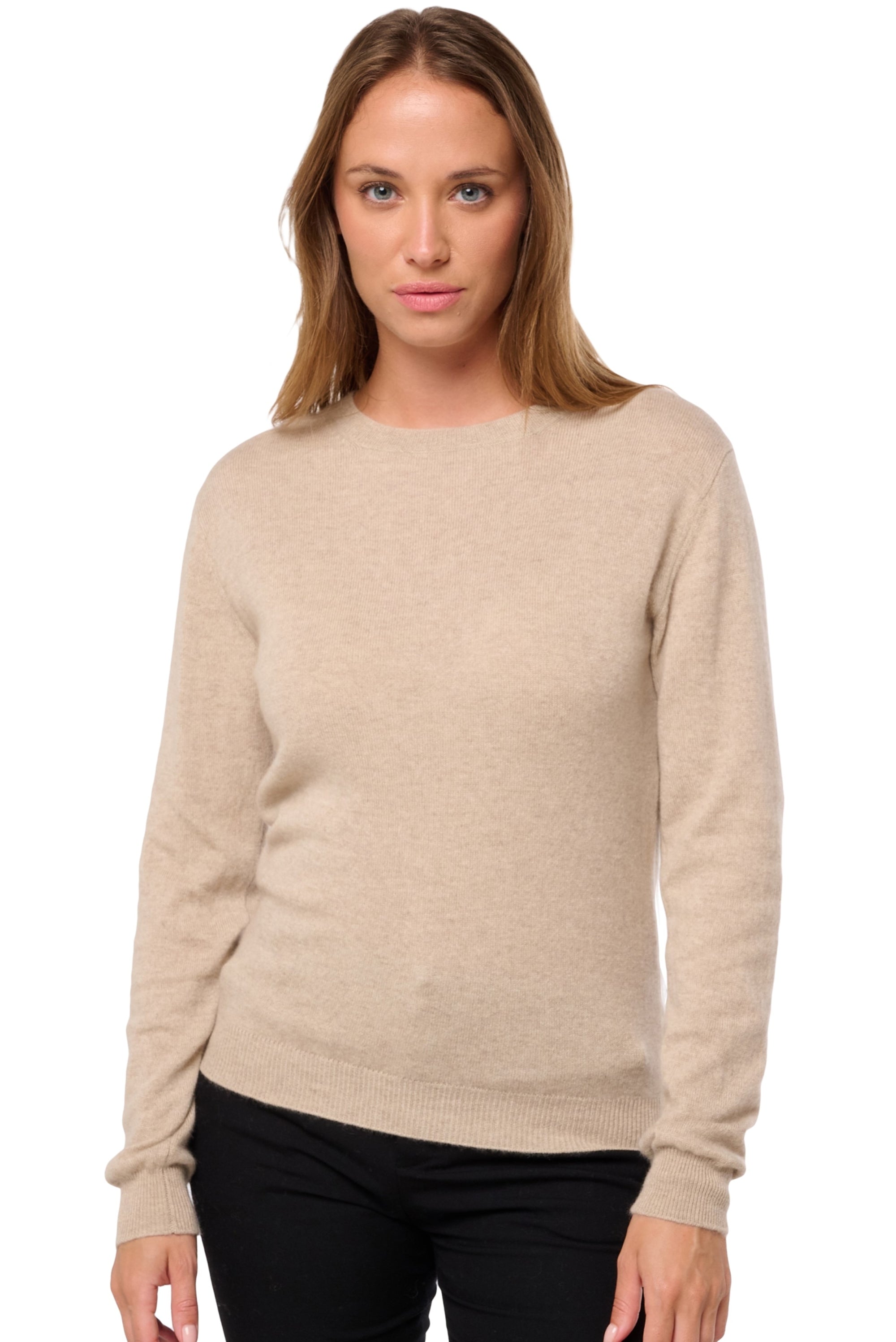 Thalia women's cashmere - spelt - Mahogany