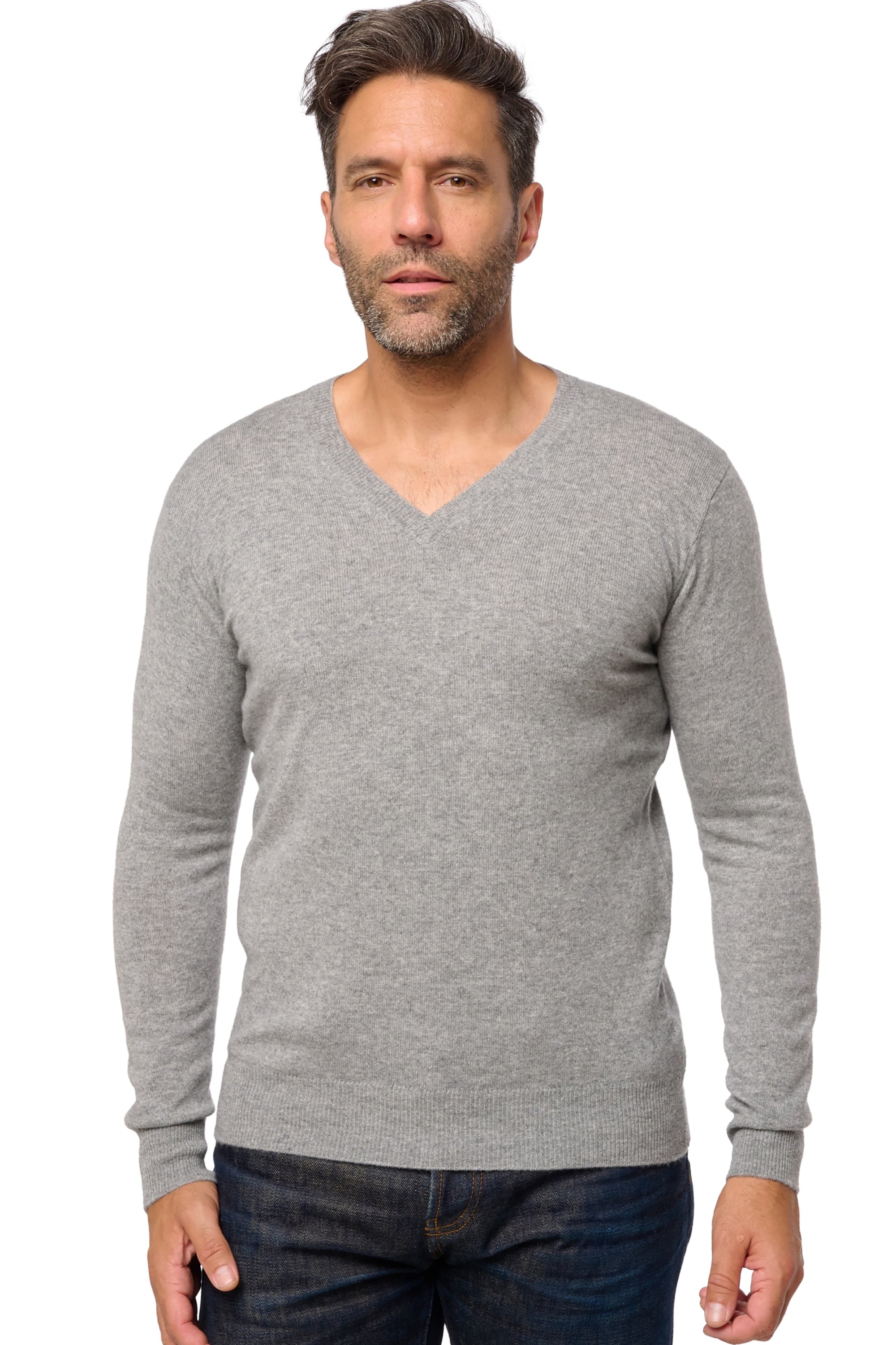 Tor men's cashmere jumper - husky - Mahogany