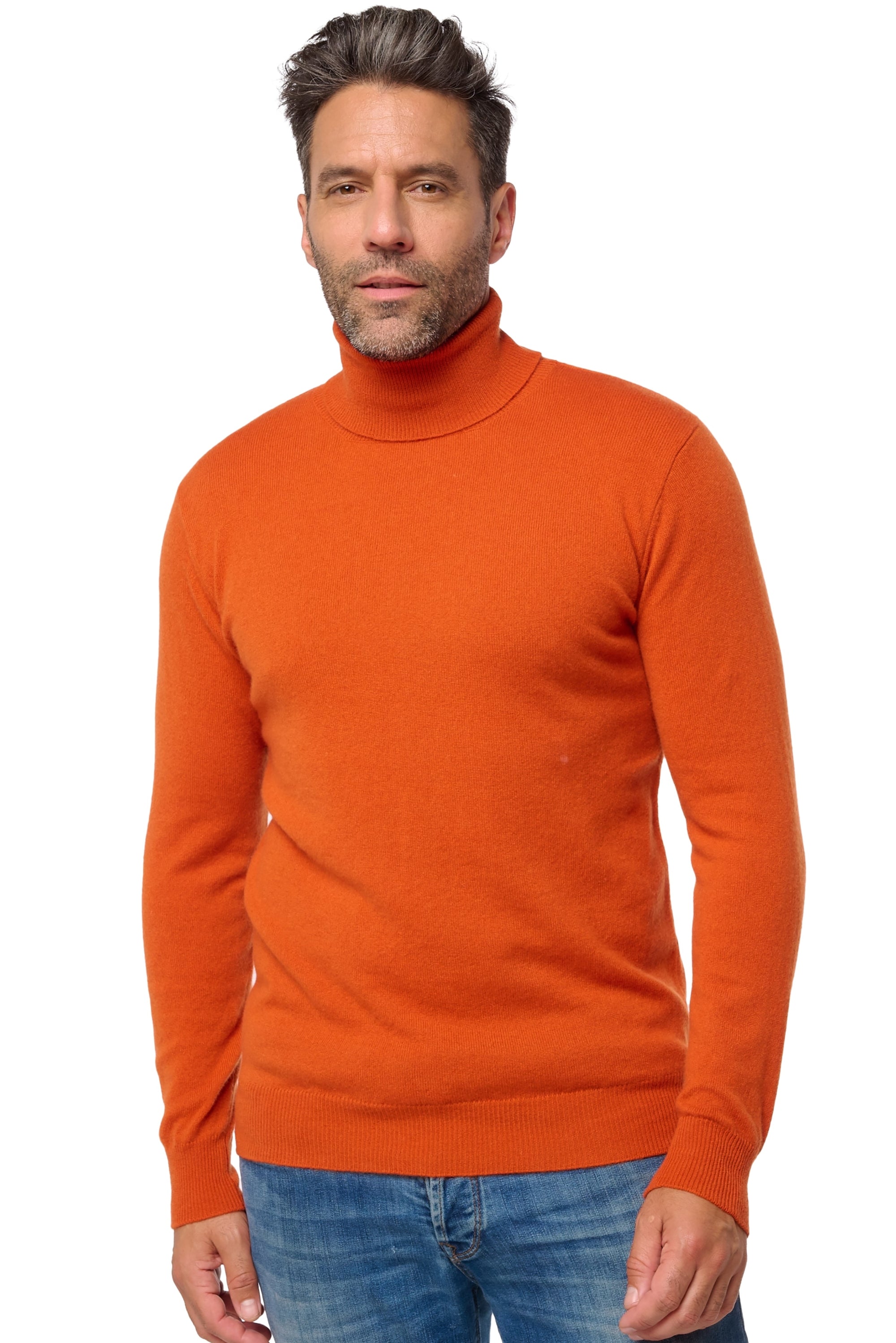 Tarry men's cashmere jumper - marmelade - Mahogany