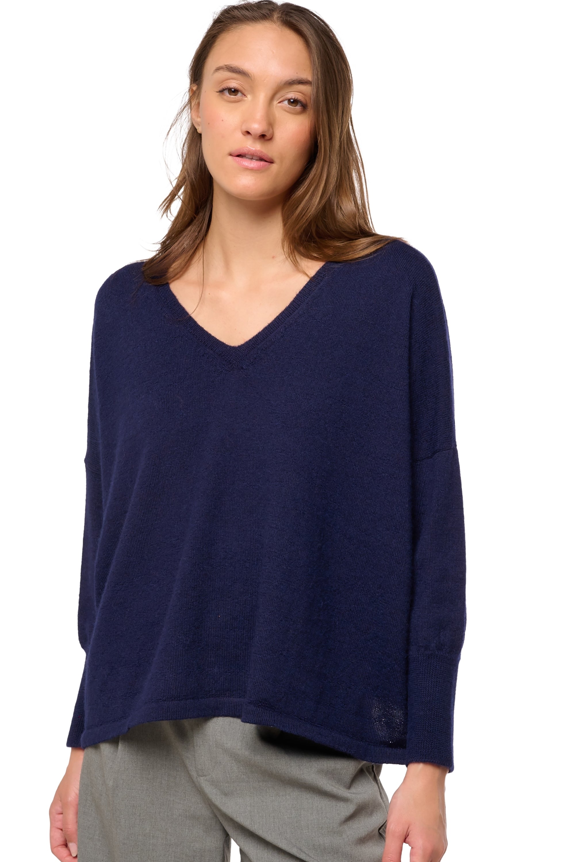 Damara women's baby alpaca - navy blue - Mahogany