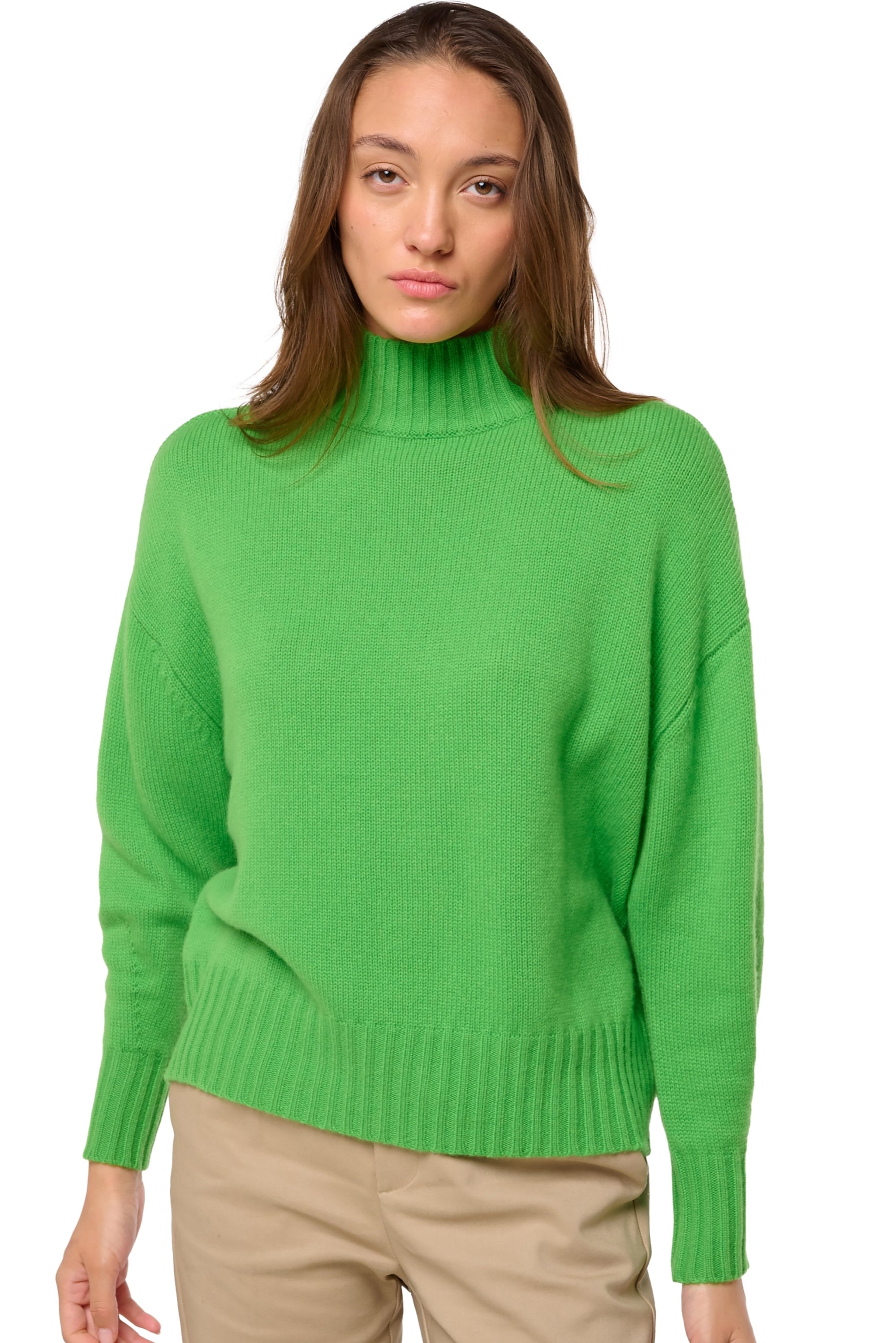 Daniella women's cashmere - flash green - Mahogany
