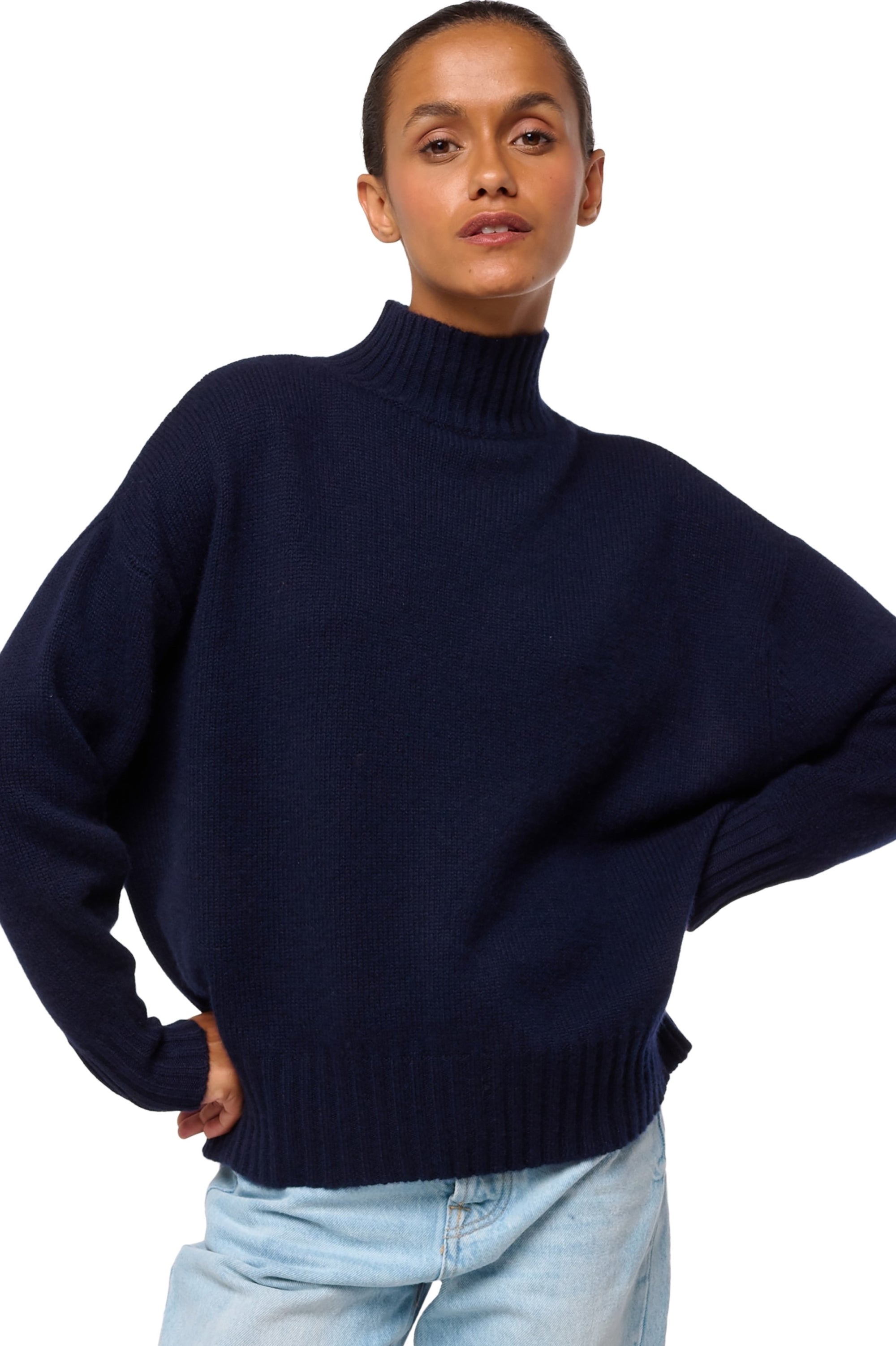 Daniella women's cashmere - dark navy - Mahogany