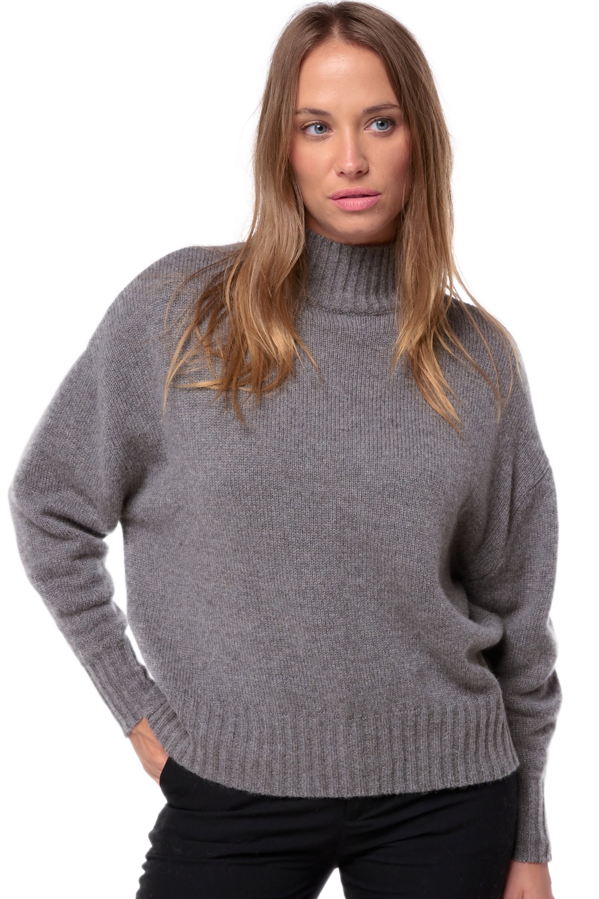 Daniella women's cashmere - marmotte chiné - Mahogany