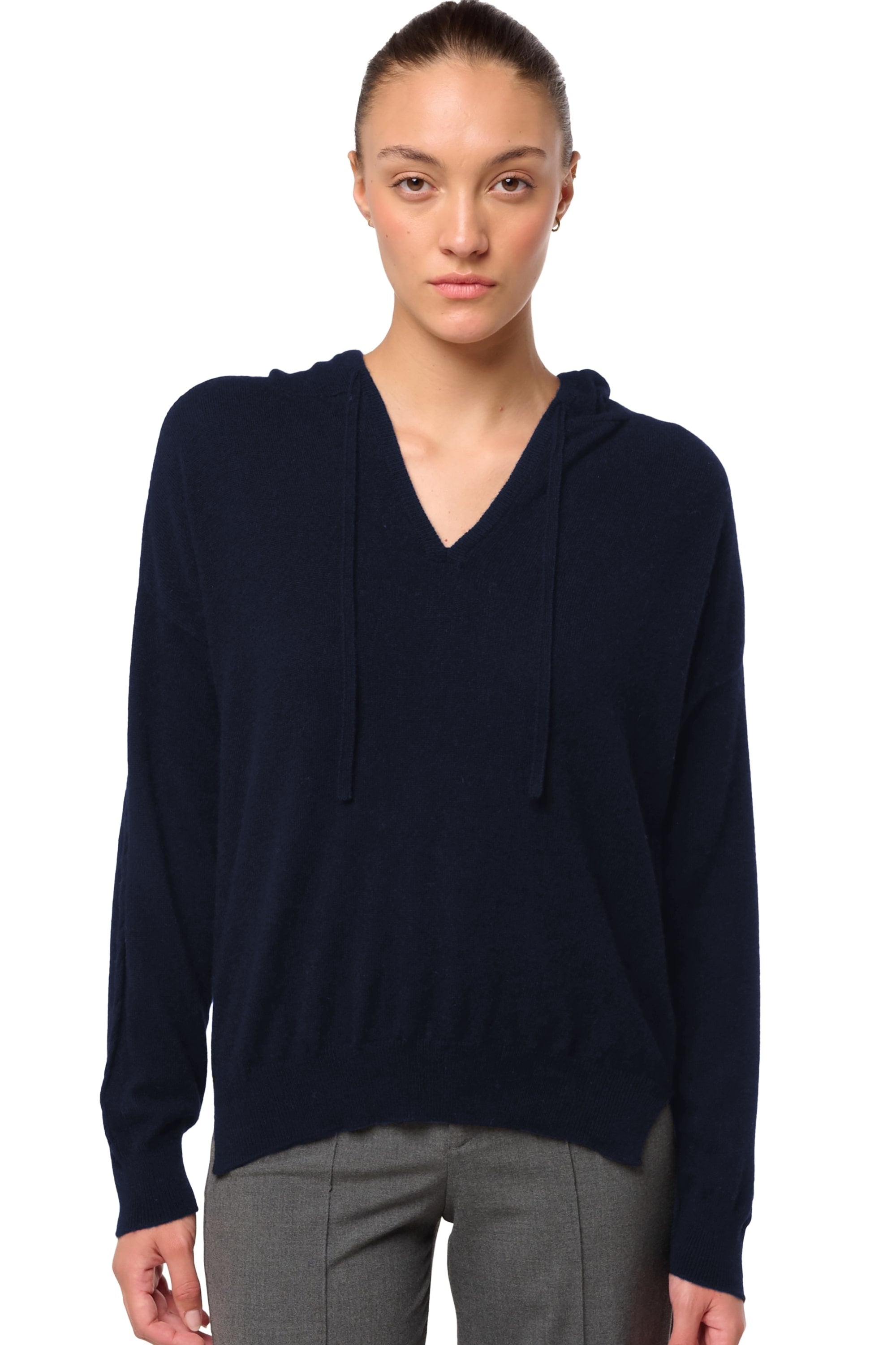 Delia in cashmere for women - dark navy - Mahogany