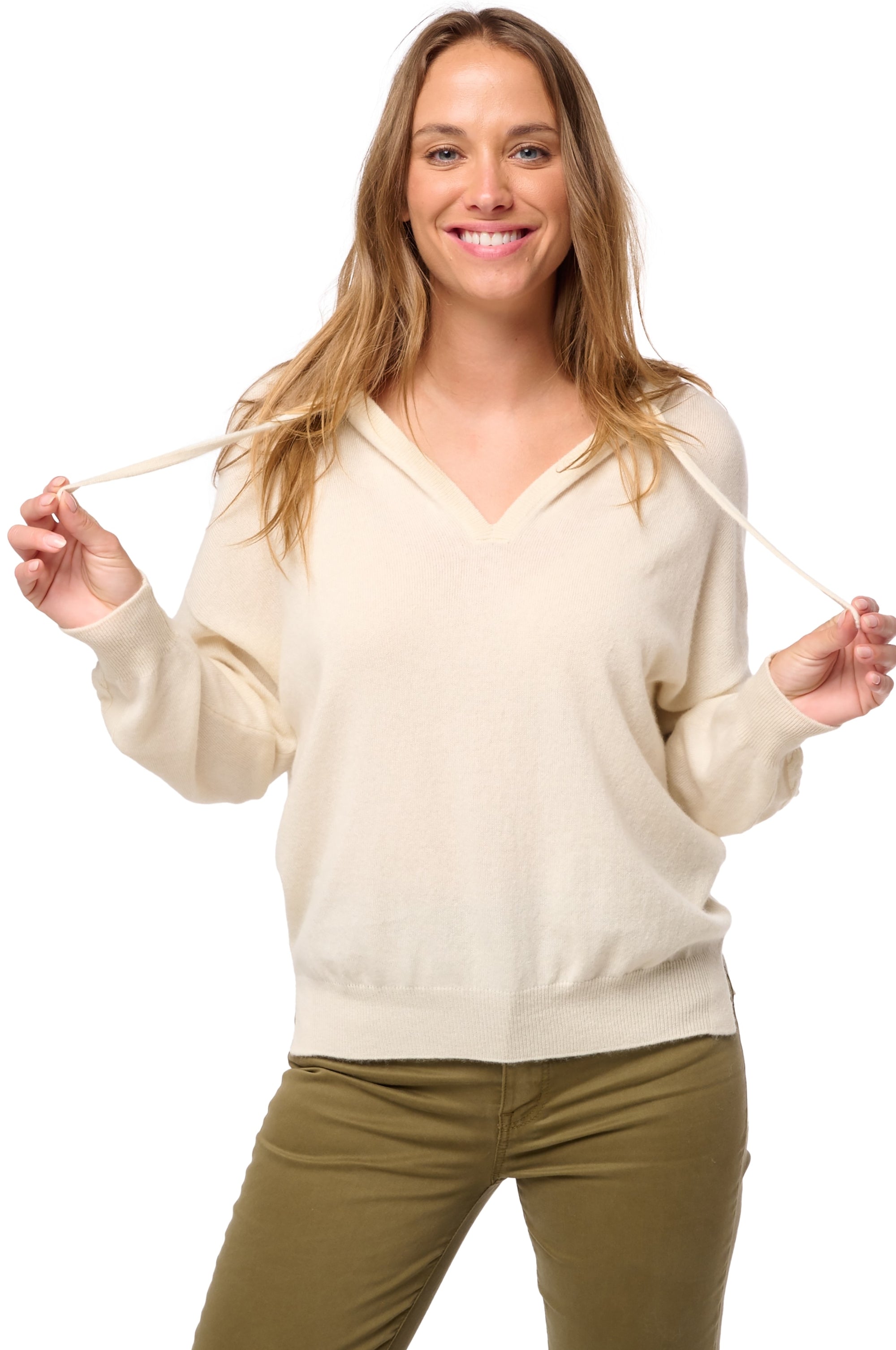 Delia in cashmere for women - natural écru - Mahogany